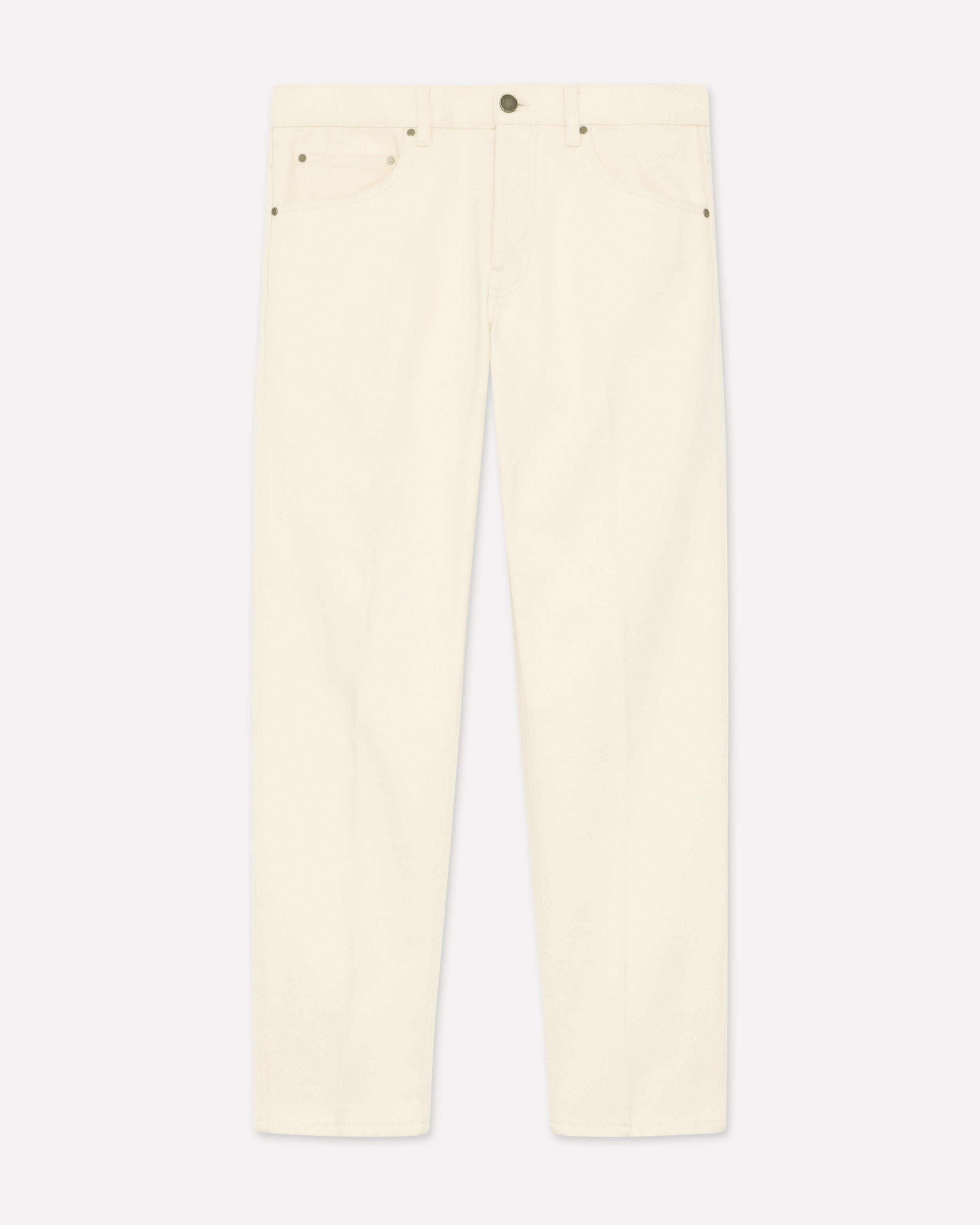 Ecru denim jeans with clean hem CREAM Lardini 1