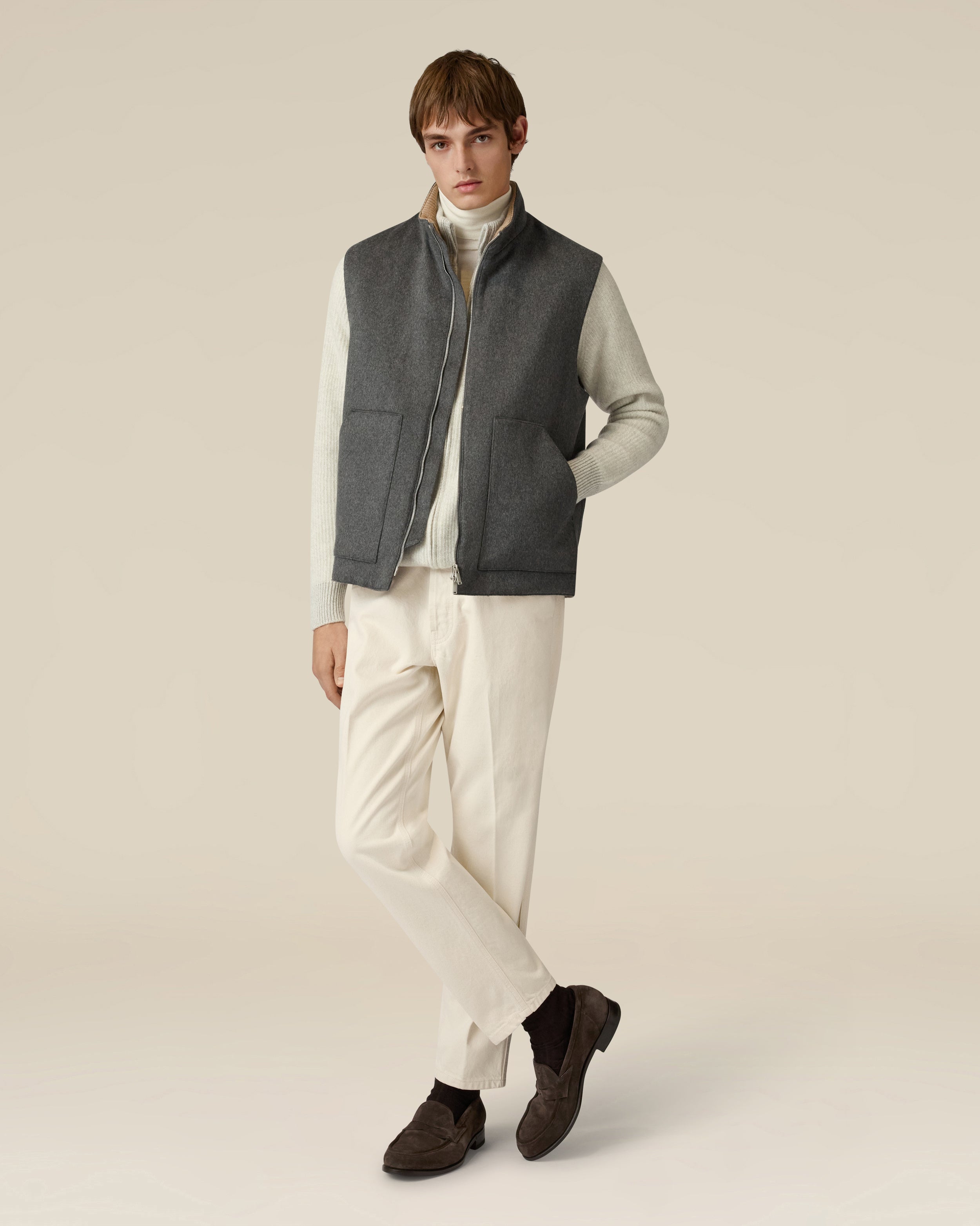 Cremefarbene Denim-Jeans mit sauberem Saum CREAM Lardini 2