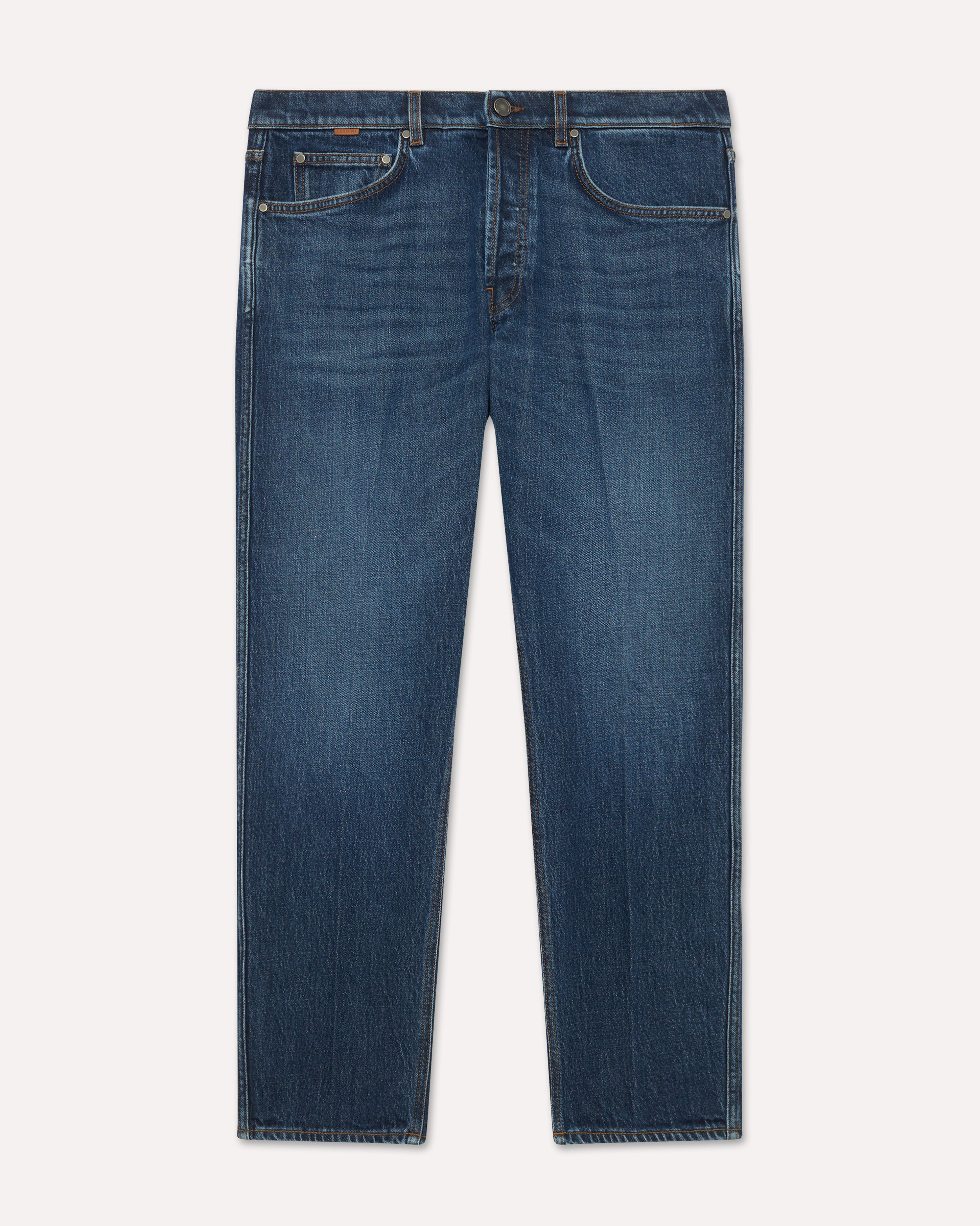 Dark blue denim jeans with clean hem BLUE Lardini 1