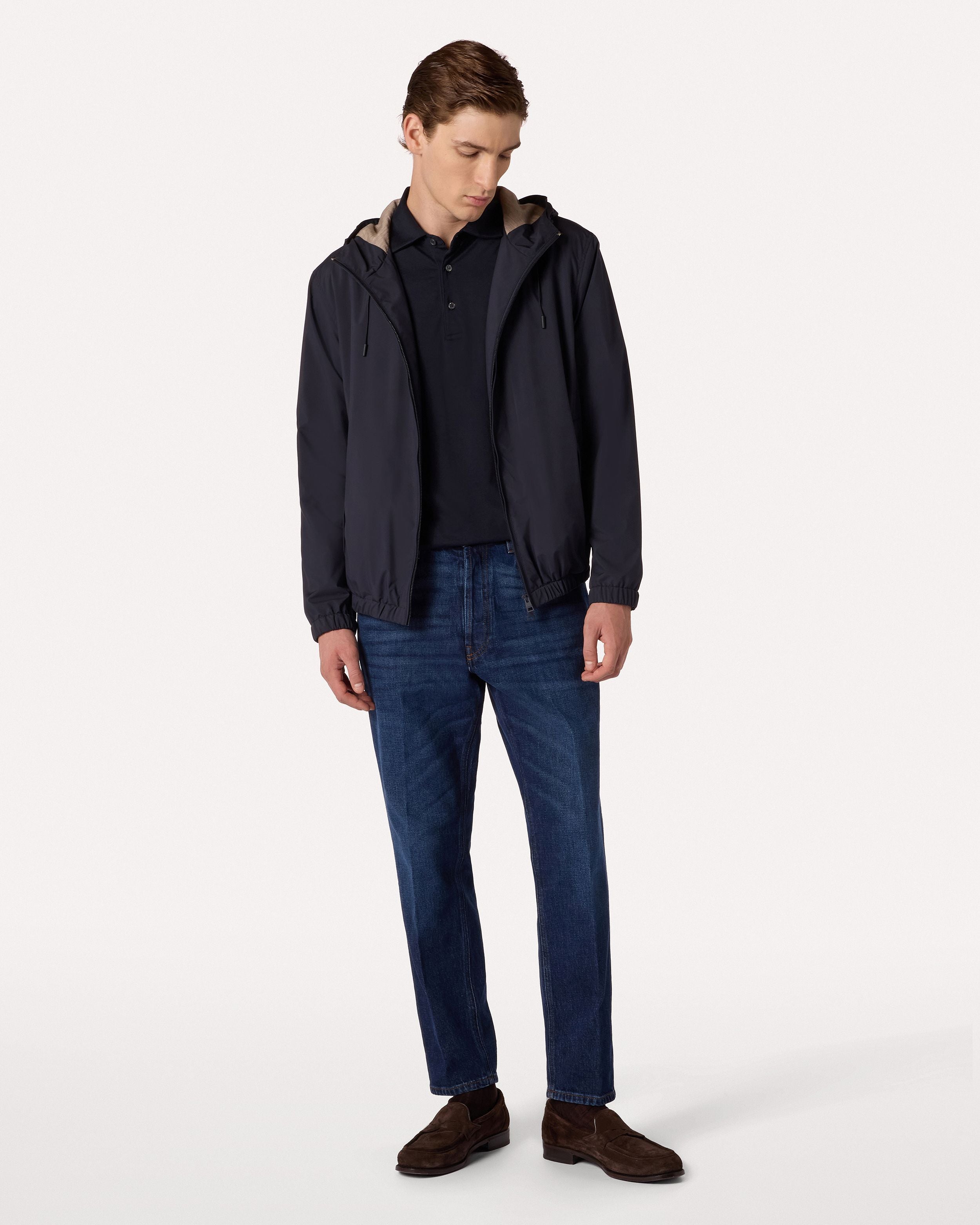 Jean denim bleu foncé à ourlet net BLUE Lardini 2