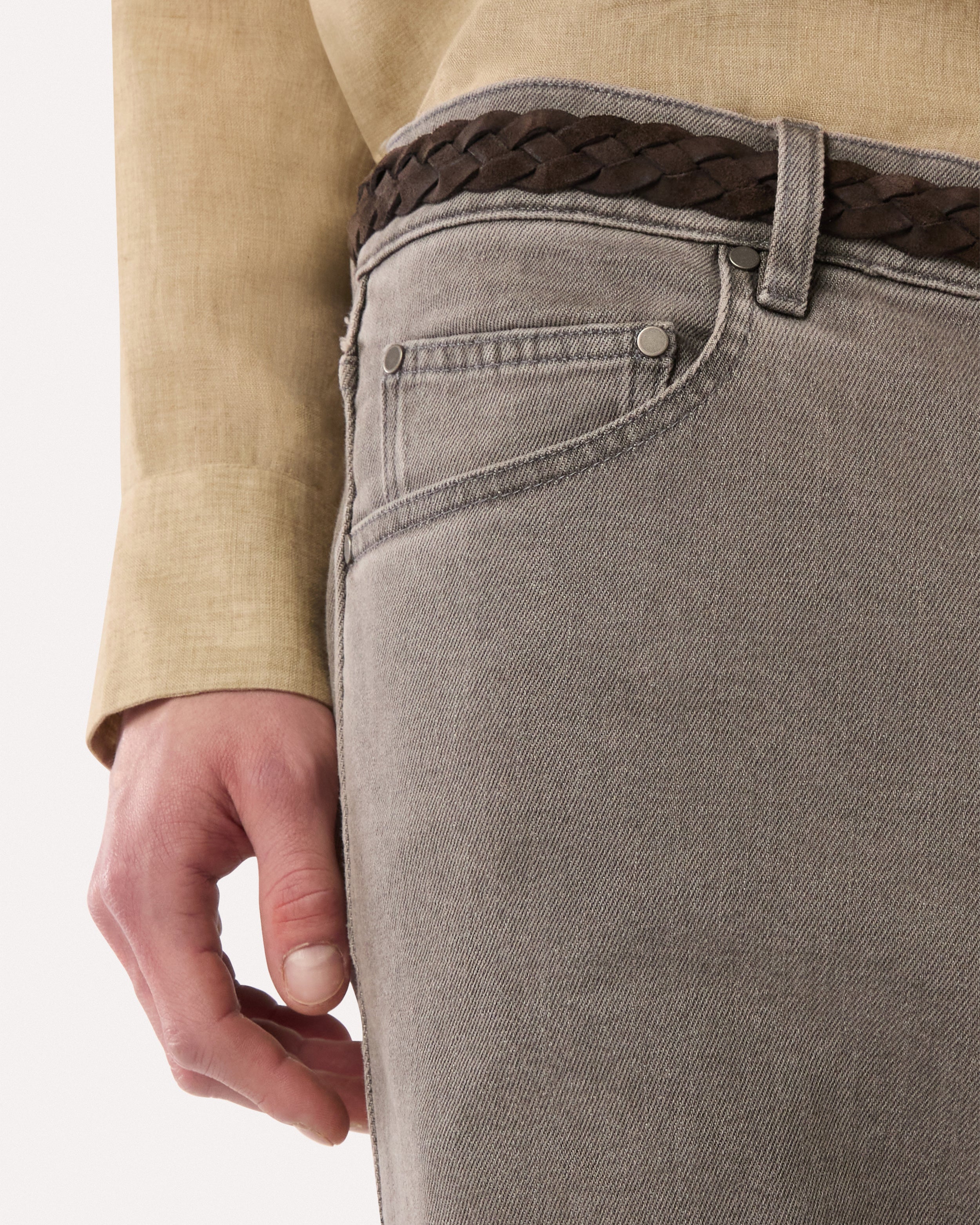 Grey denim jeans with clean hem GREY Lardini 3