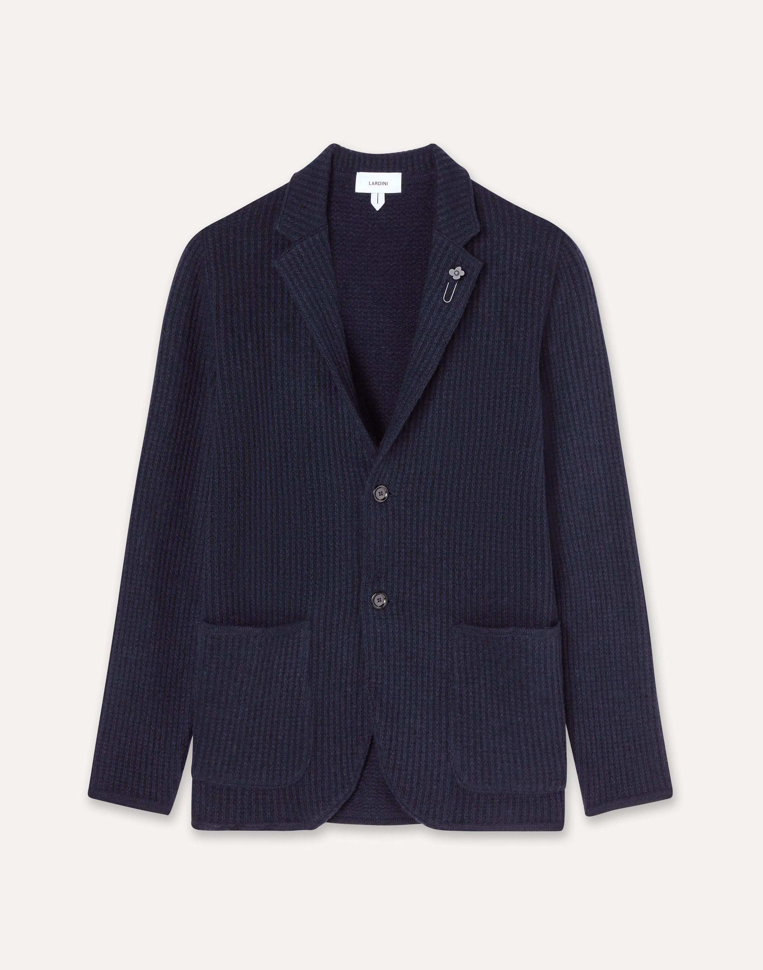 Blue knit jacket in cashmere BLUE Lardini 1