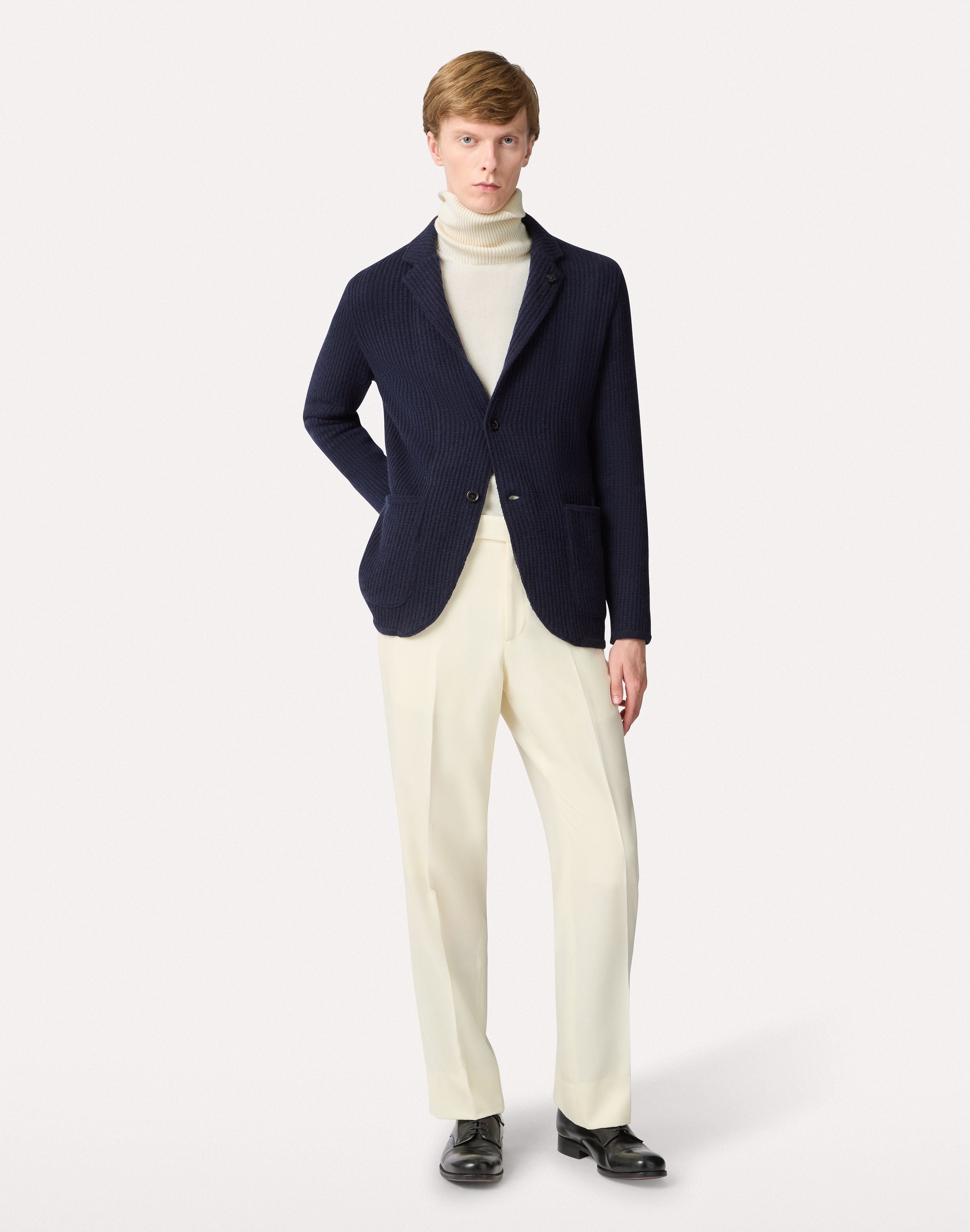 Blue knit jacket in cashmere BLUE Lardini 2