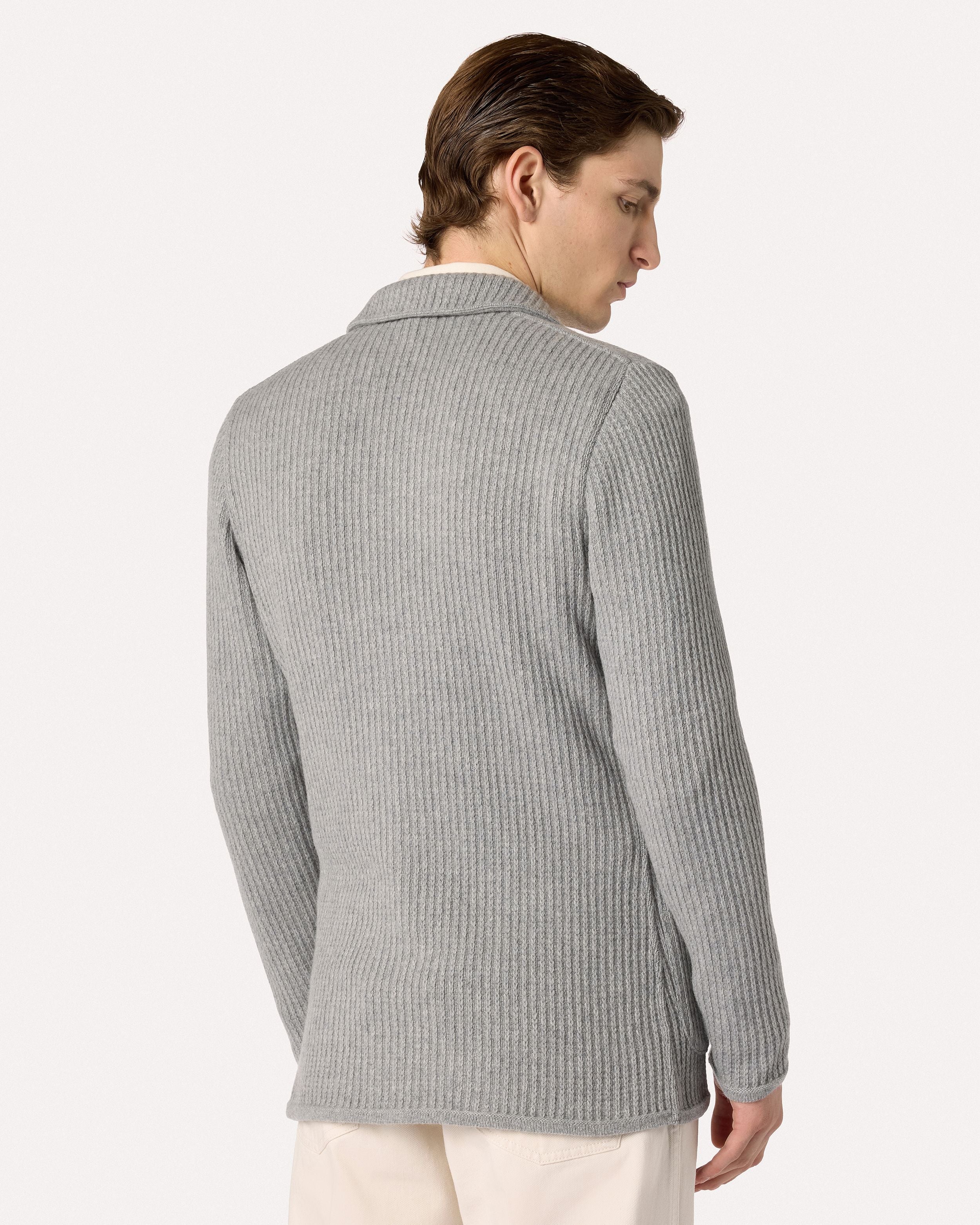 Giacca in maglia grigia in cashmere GREY Lardini 5