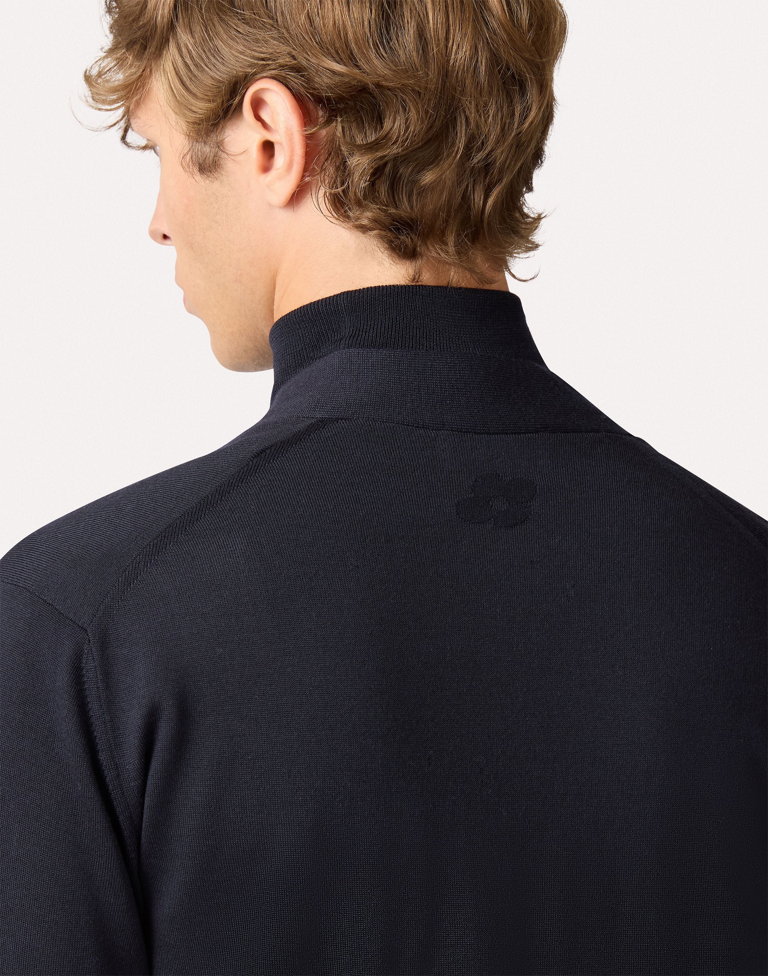 Blauer Cardigan aus superfiner Merinowolle BLUE Lardini 3