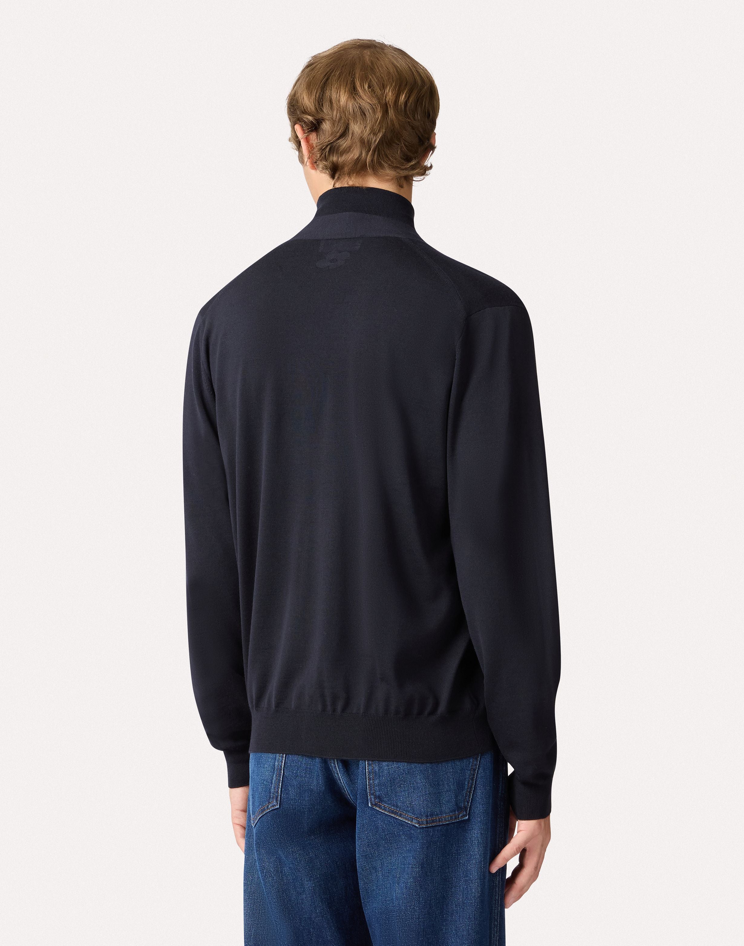 Blauer Cardigan aus superfiner Merinowolle BLUE Lardini 5
