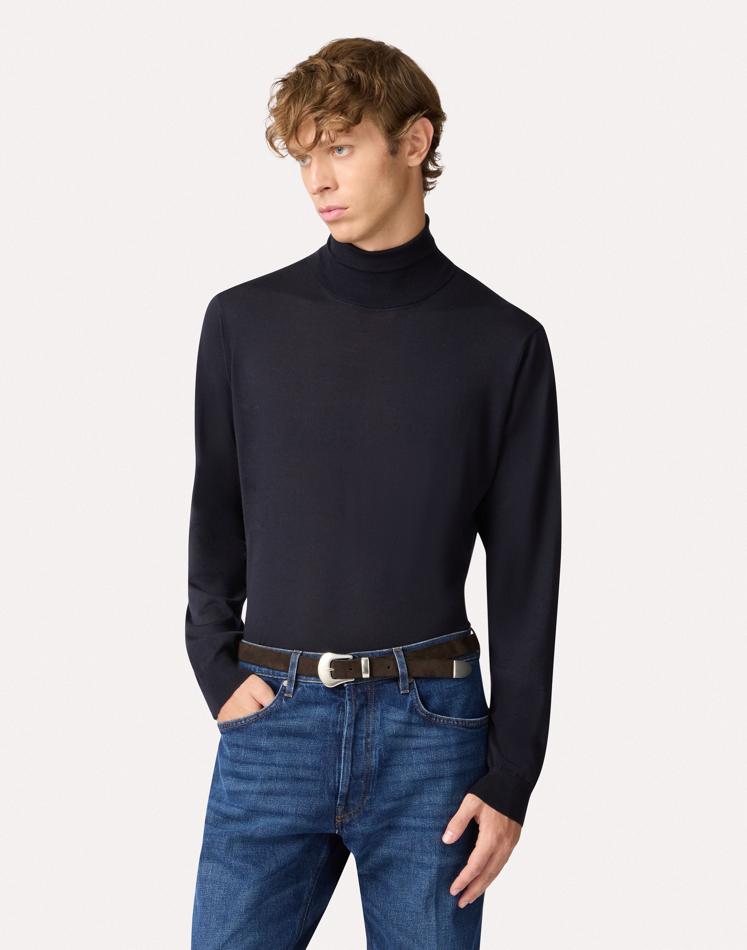Dolcevita blu a manica lunga BLUE Lardini 4