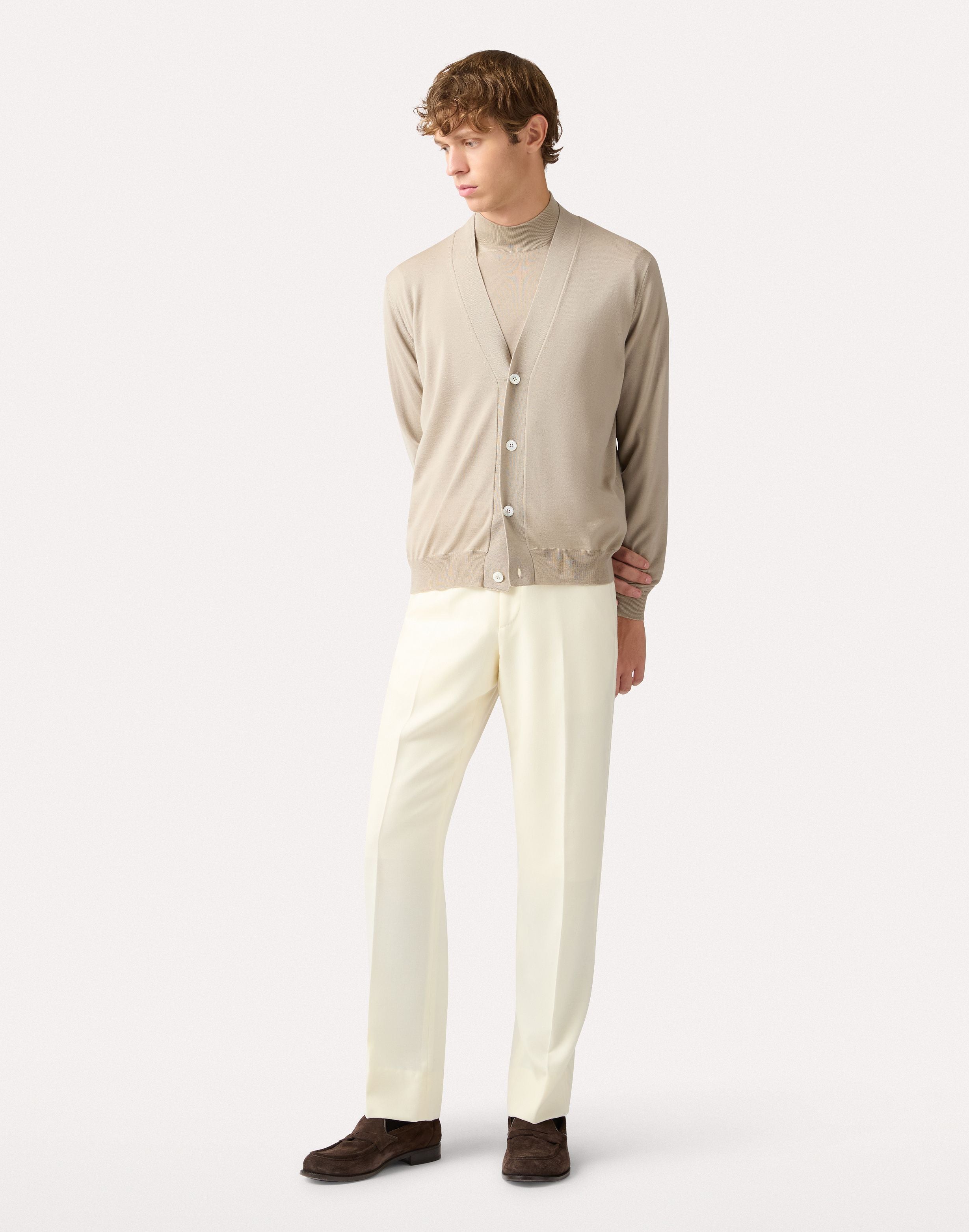 Lupetto beige in lana merino superfine BEIGE Lardini 2