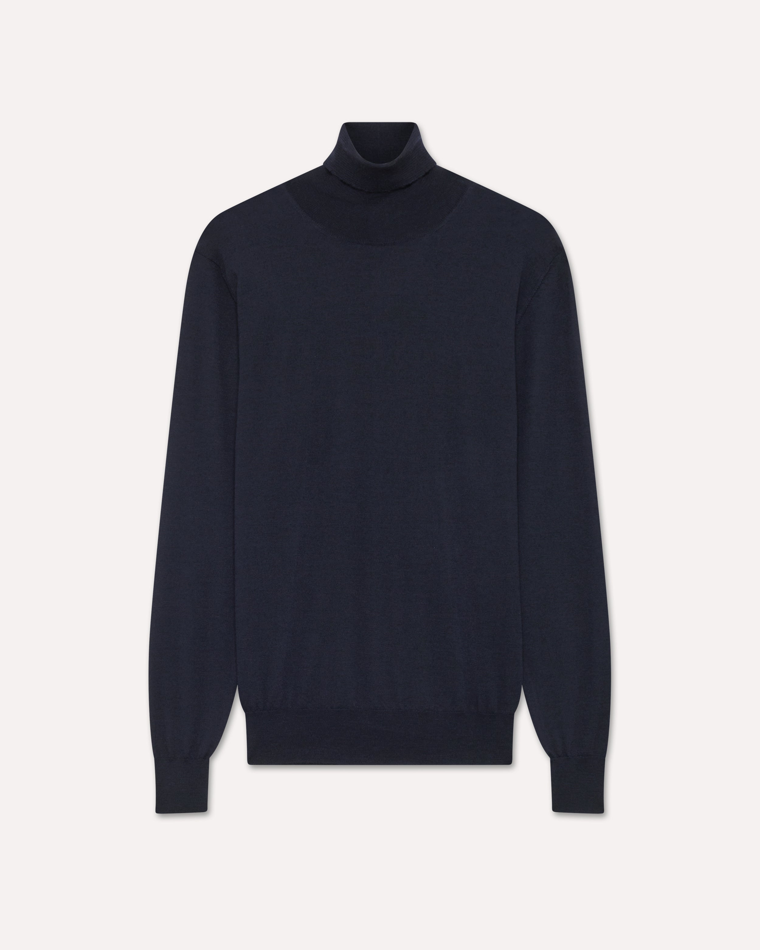 Blue turtleneck in wool silk and cashmere BLUE Lardini 1