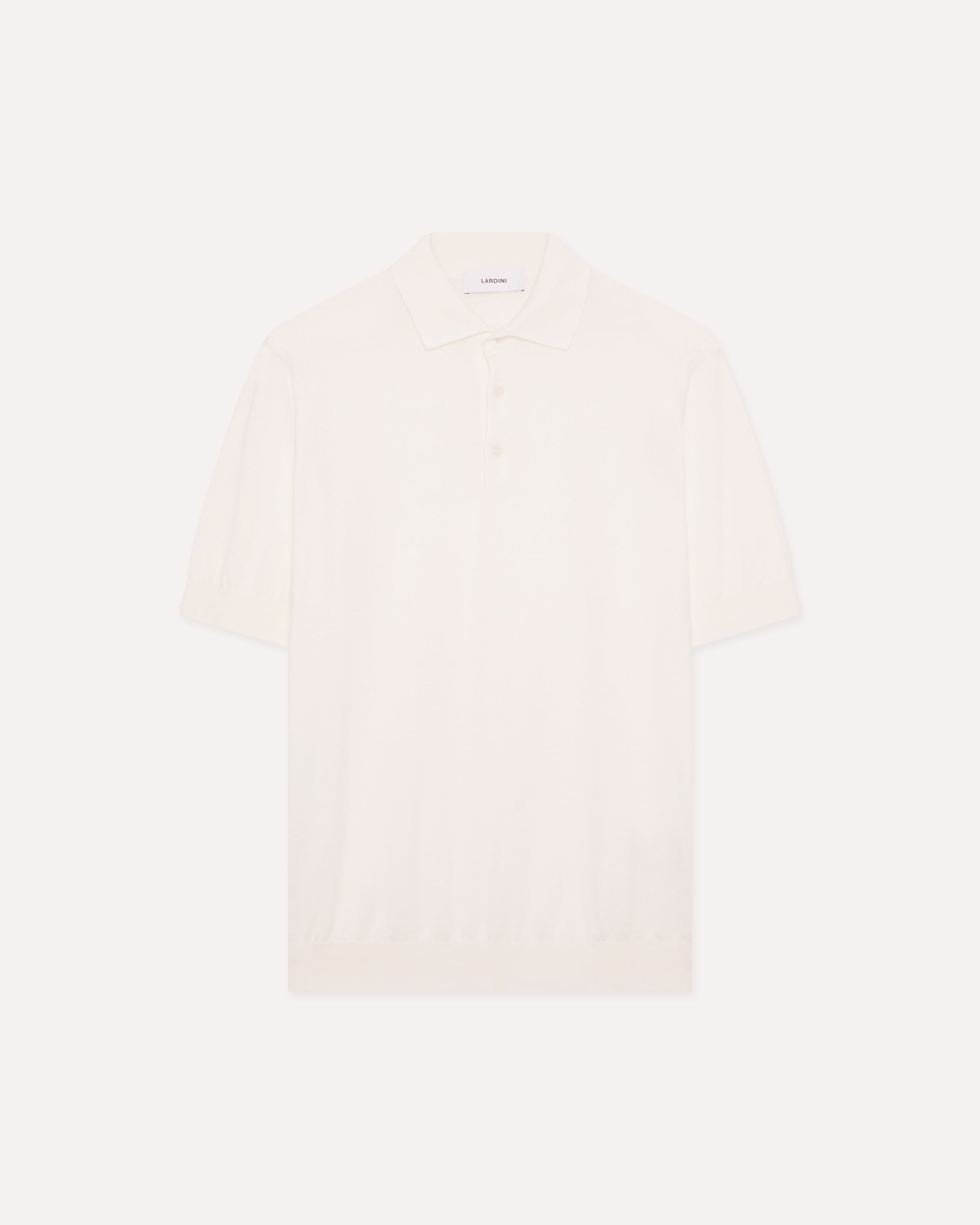 White knitted cotton polo shirt WHITE Lardini 1