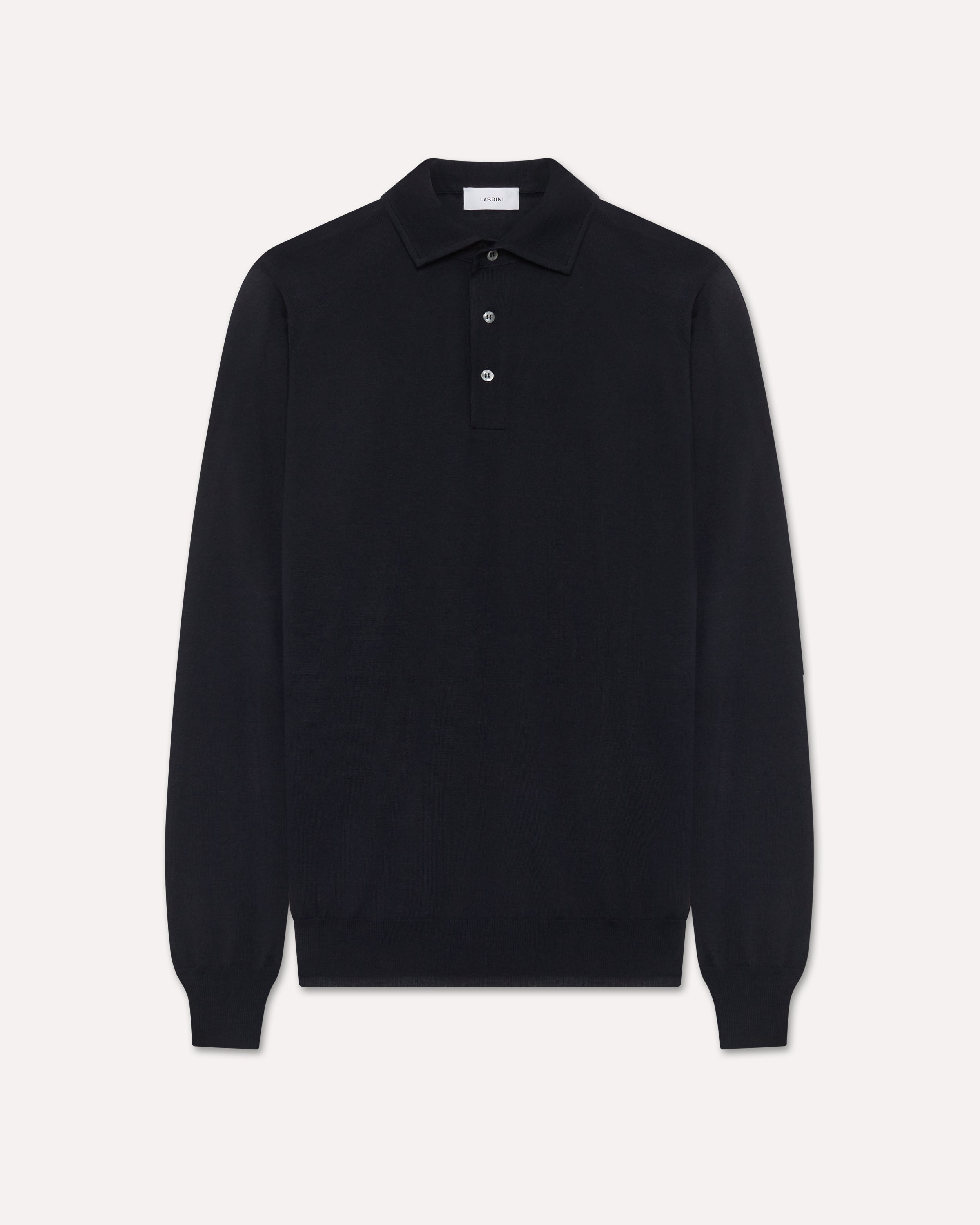 Blue polo in superfine merino wool BLUE Lardini 1