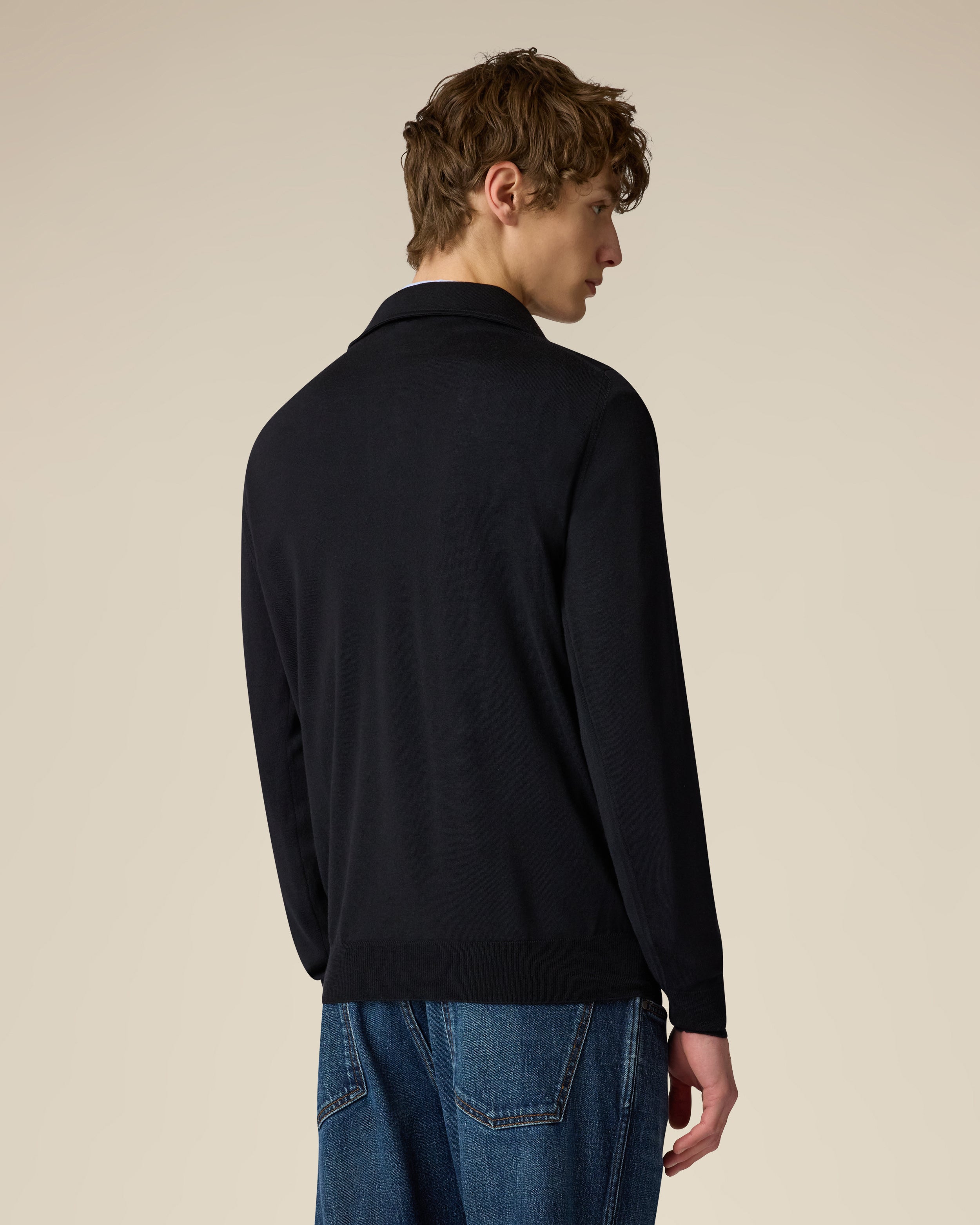 Blue polo in superfine merino wool BLUE Lardini 5