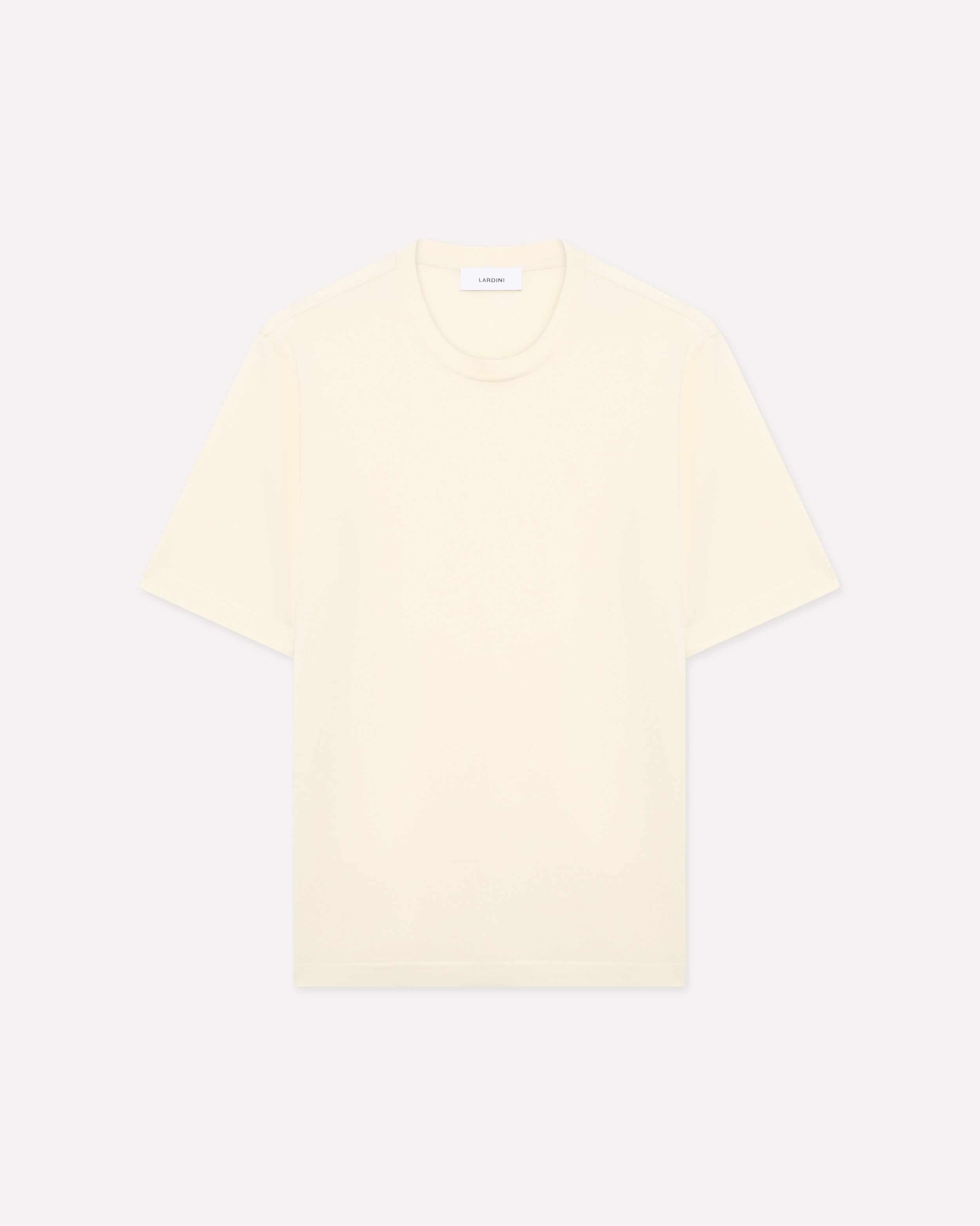 T-shirt crème en jersey de coton et soie CREAM Lardini 1