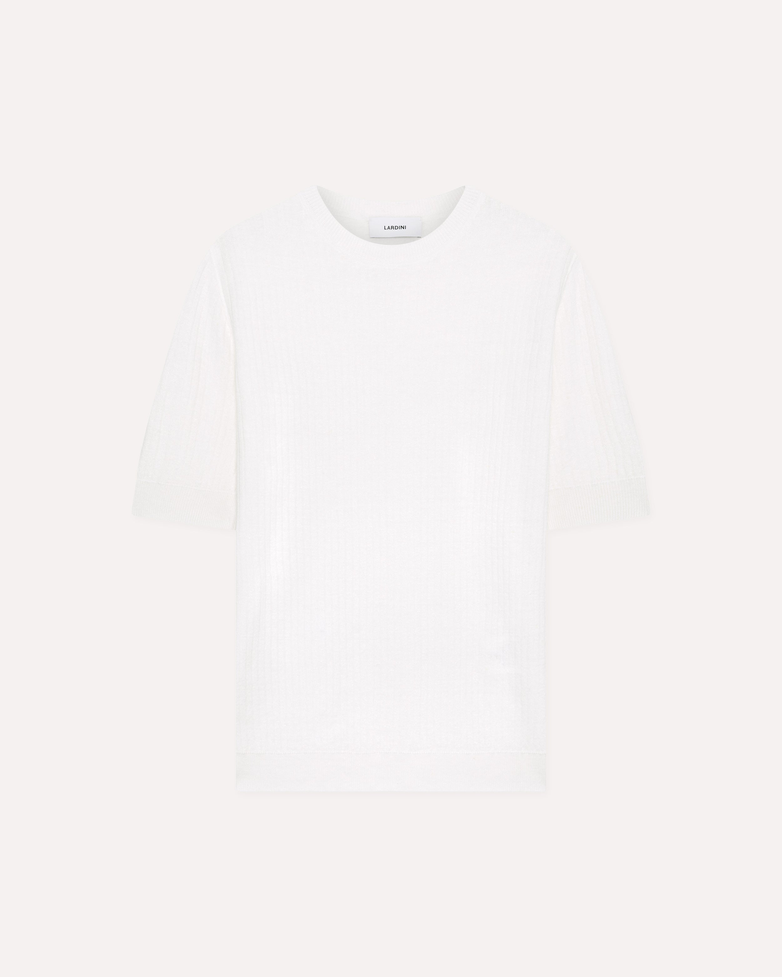 White T-shirt in linen and cotton WHITE Lardini 1