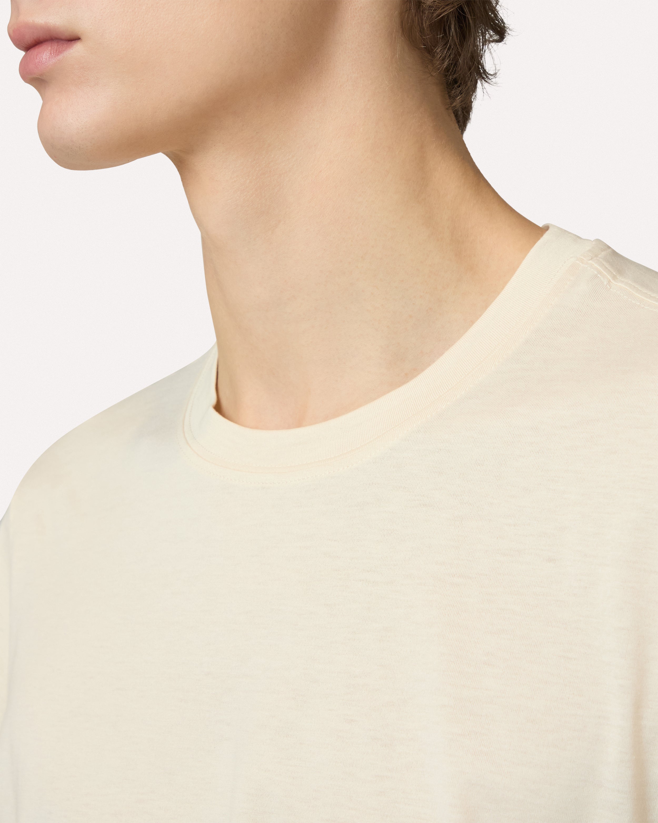 Cream linen and cotton T-shirt CREAM Lardini 3