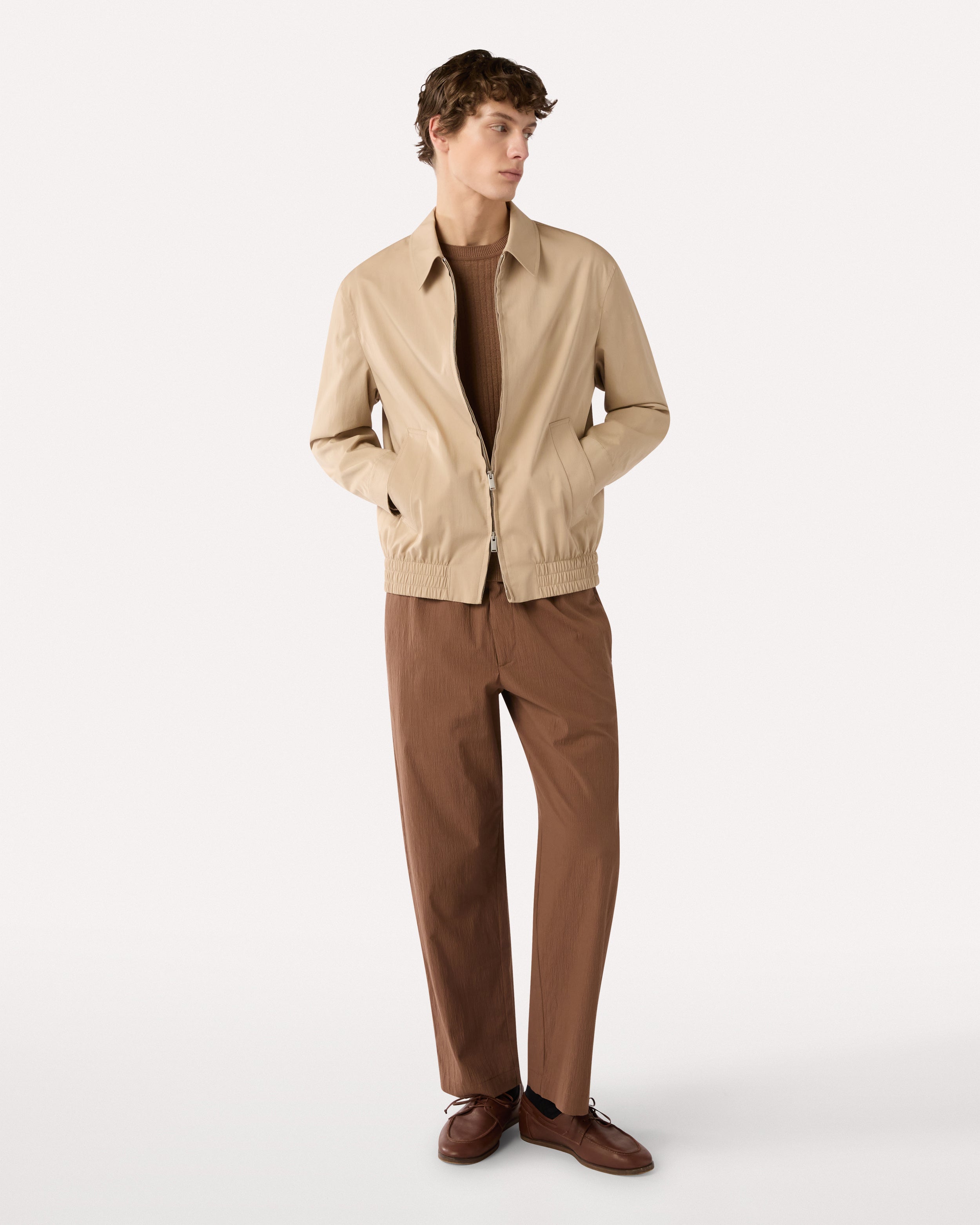 Brown linen and cotton T-shirt BROWN/RUST Lardini 2