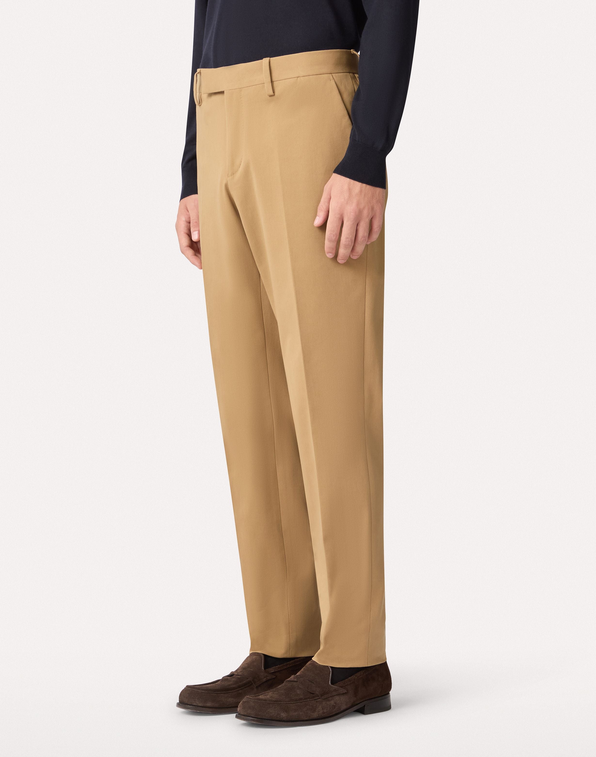 Pantalone nocciola in cotone bi-stretch HAZELNUT Lardini 4