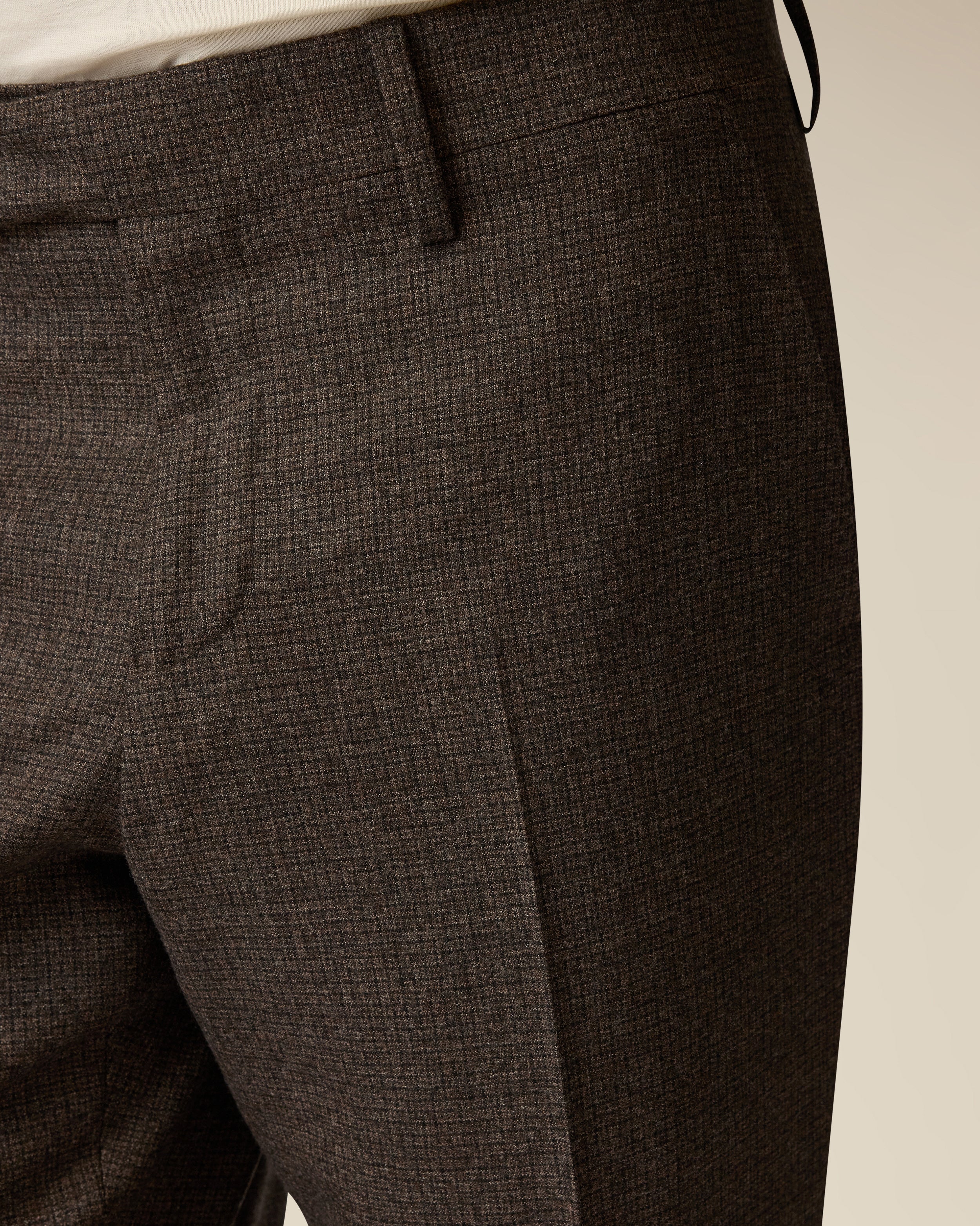 Brown flat-front wool trousers BROWN/BLACK Lardini 3