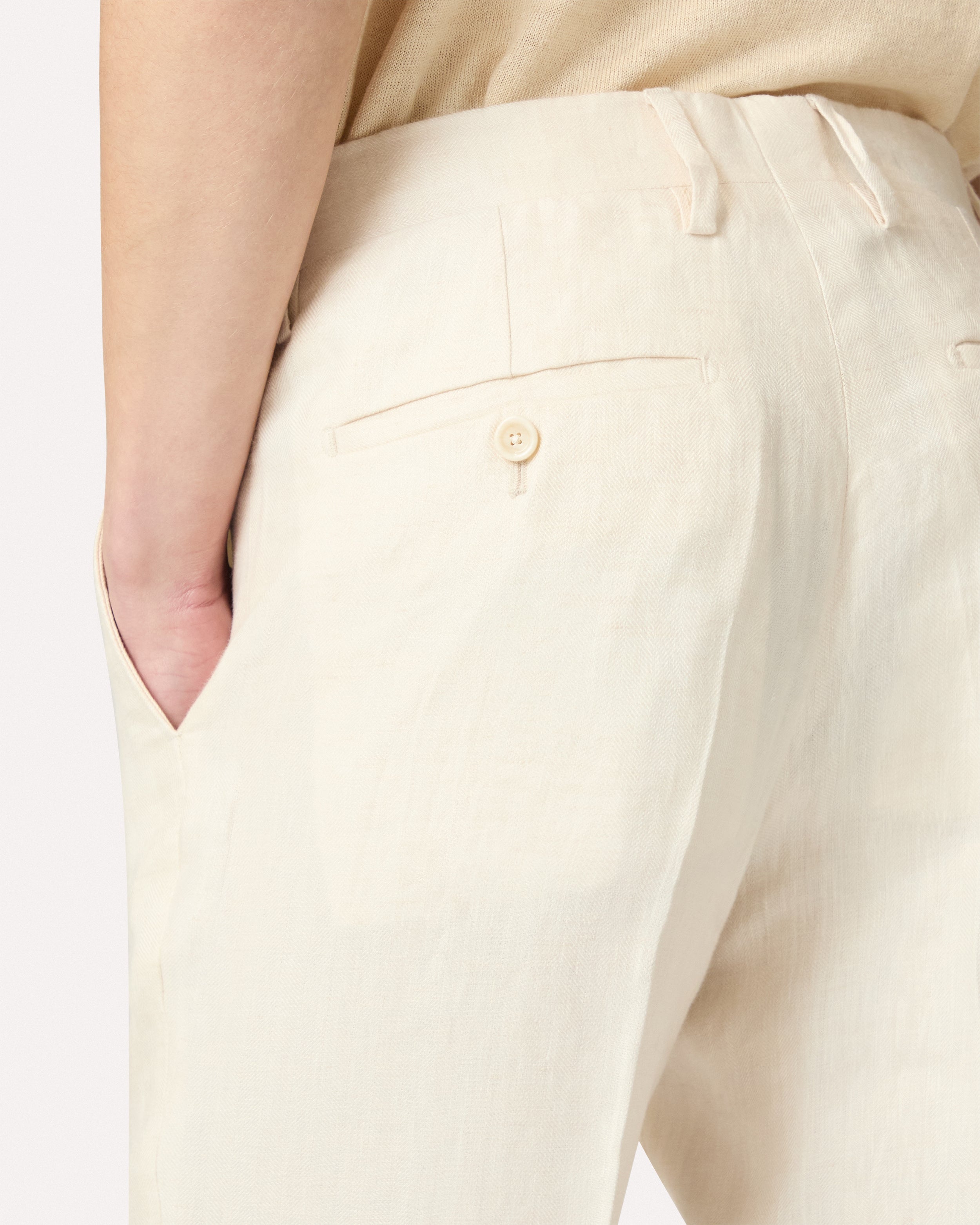 Cream flat-front trousers CREAM Lardini 4