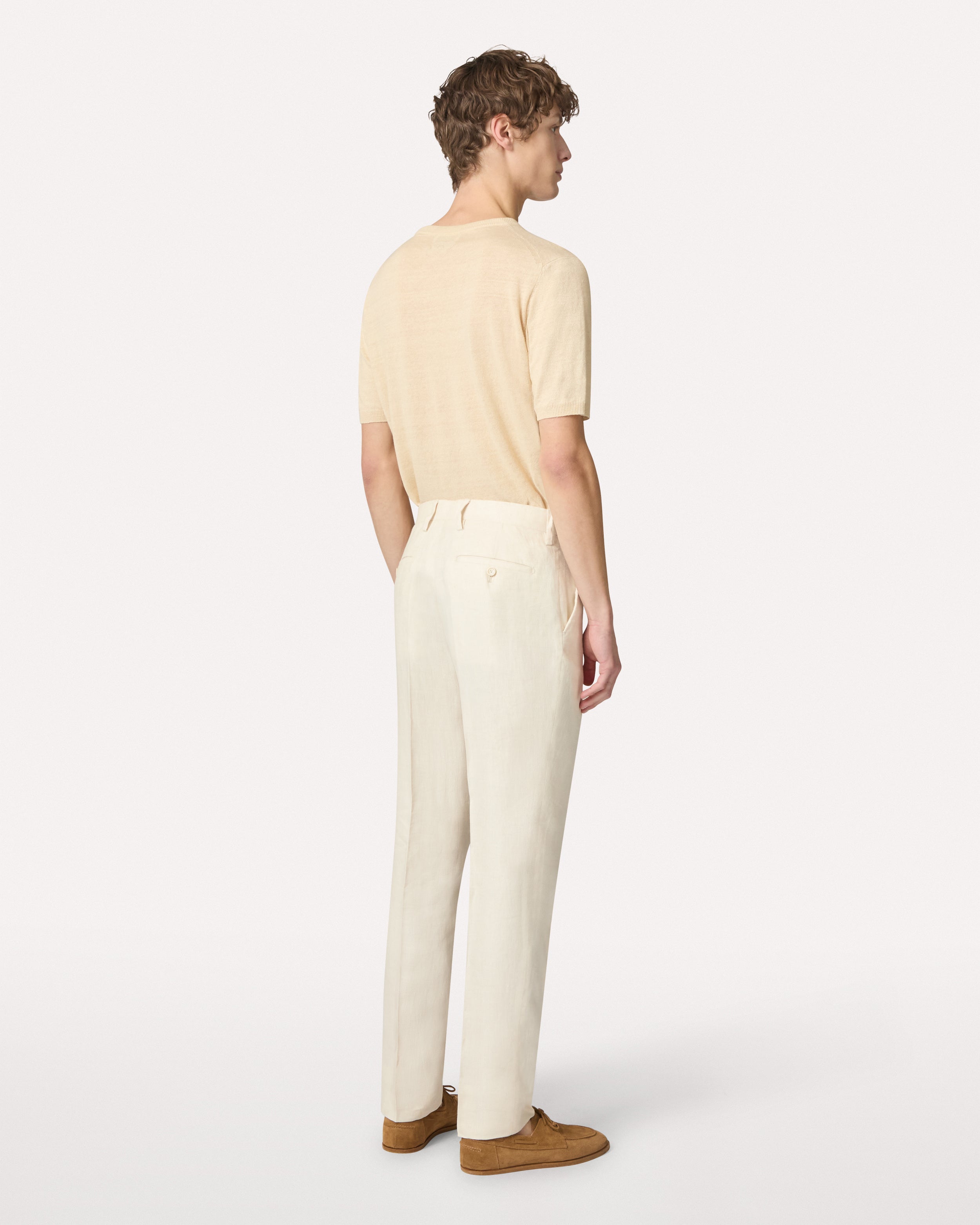 Cream flat-front trousers CREAM Lardini 5