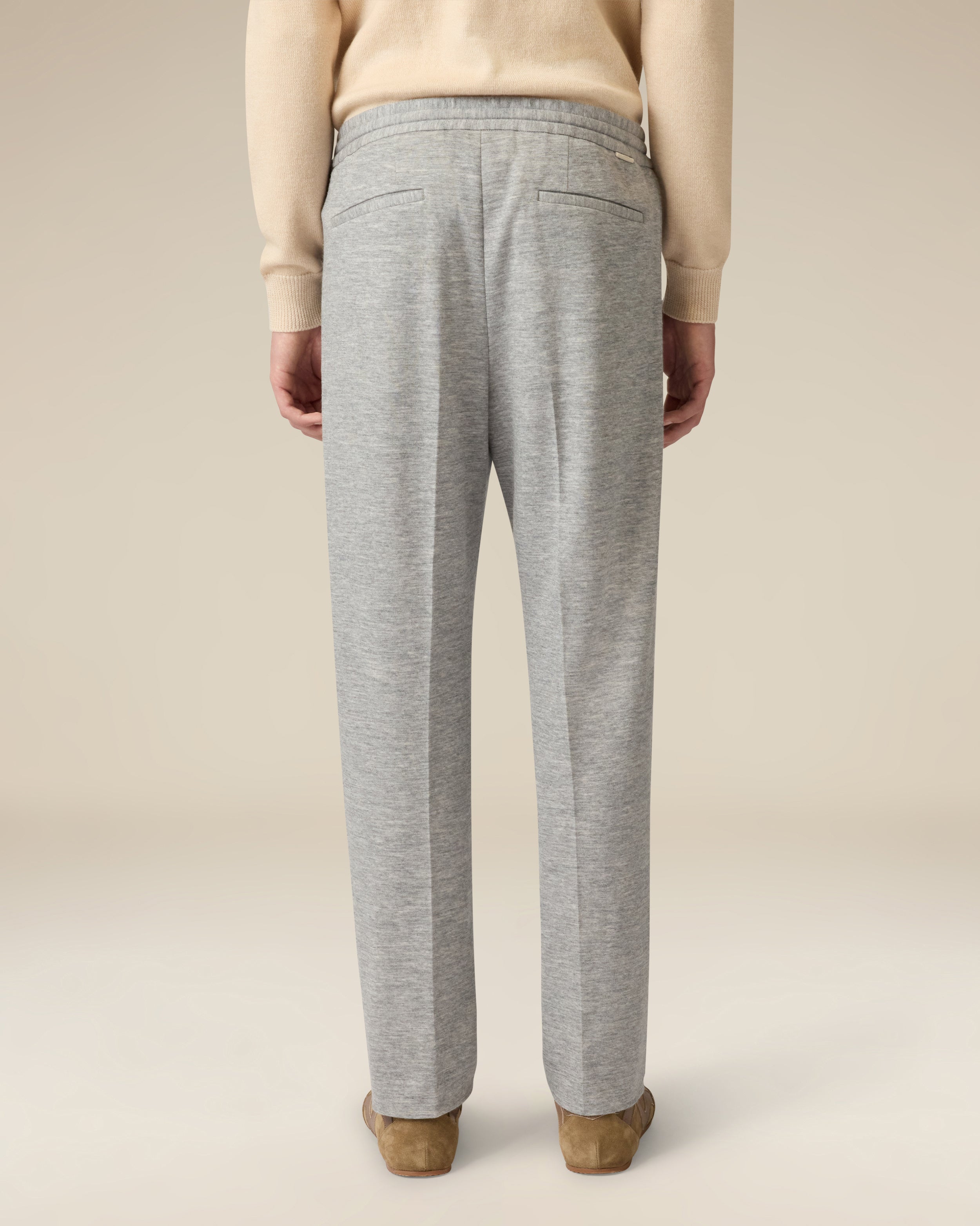 Pantalone in jersey di lana e cotone grigio GREY Lardini 4