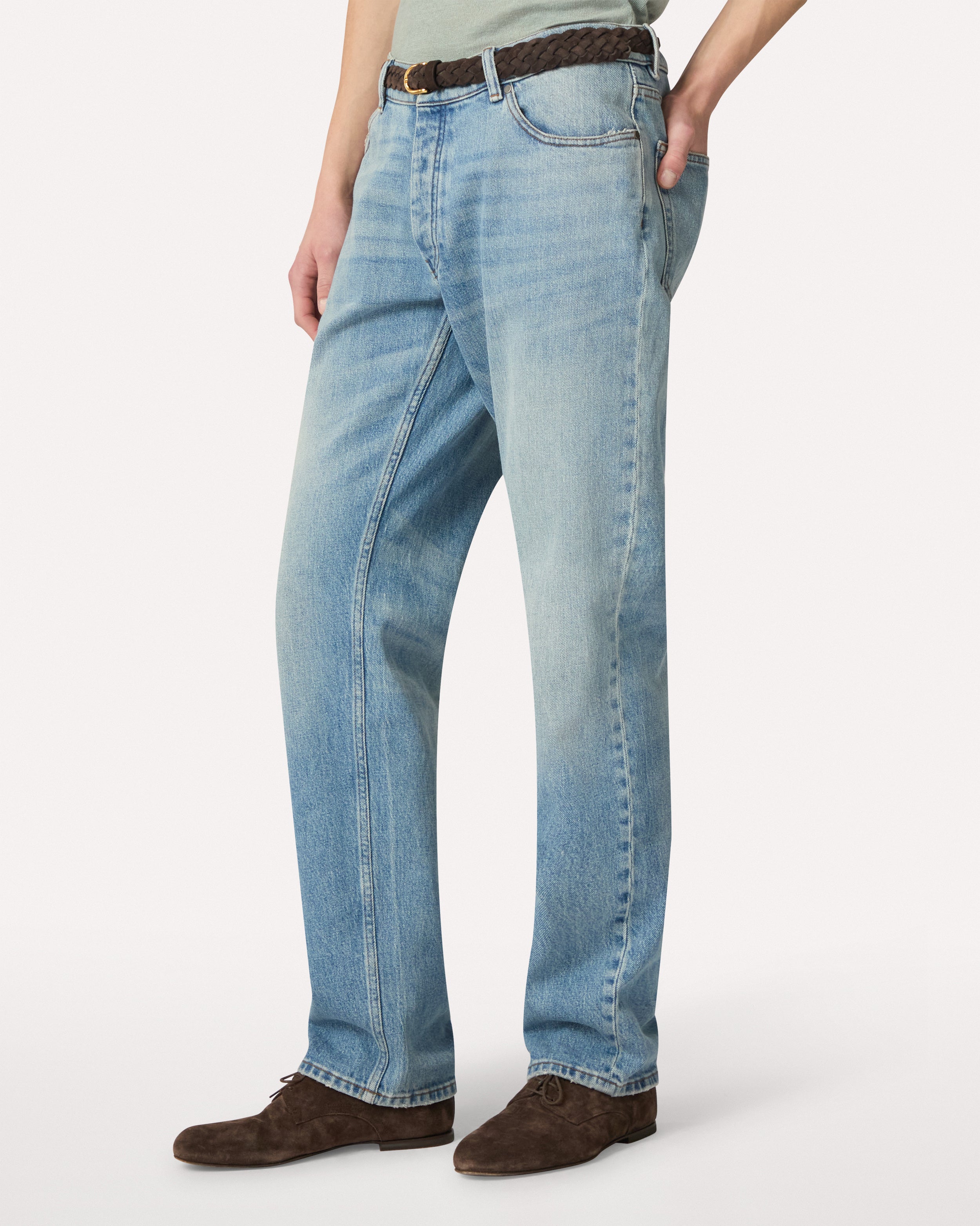Blue comfort-fit jeans in stretch denim BLUE Lardini 3