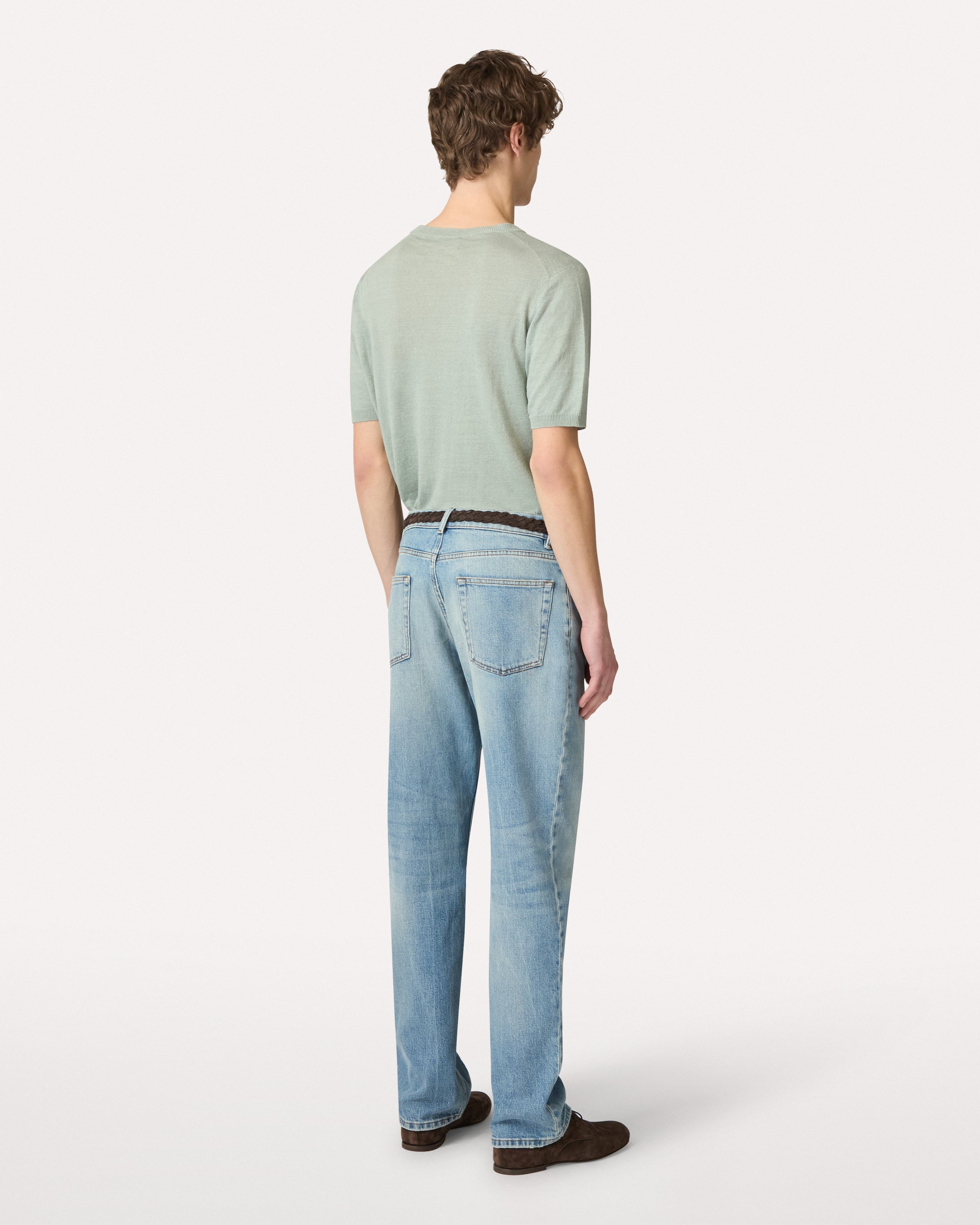 Blue comfort-fit jeans in stretch denim BLUE Lardini 5