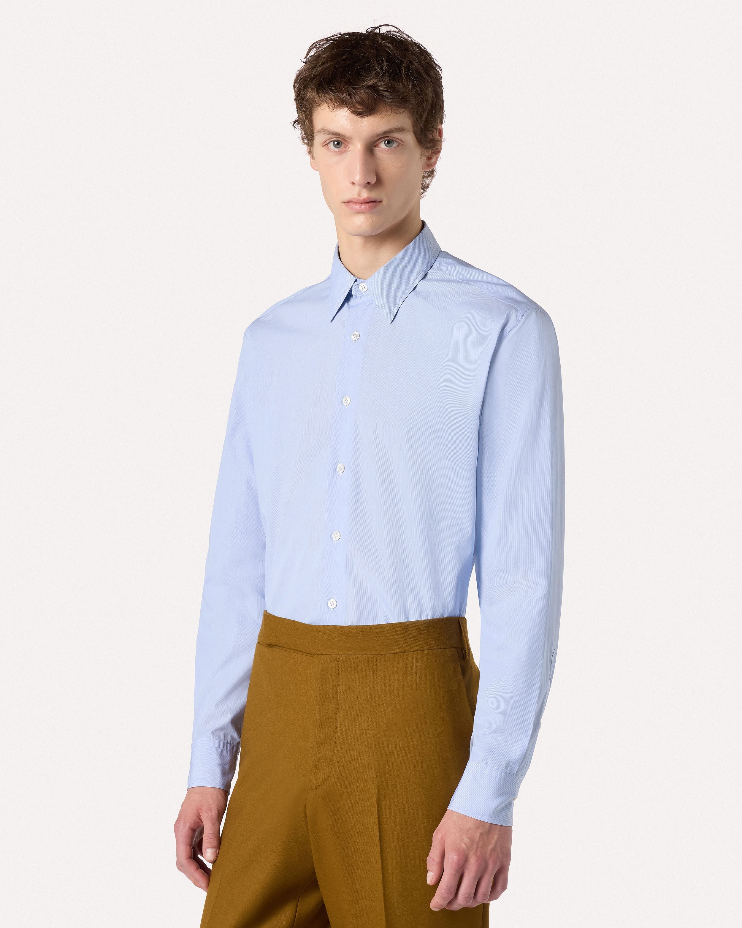 Light blue cotton poplin shirt SKY BLUE Lardini 4
