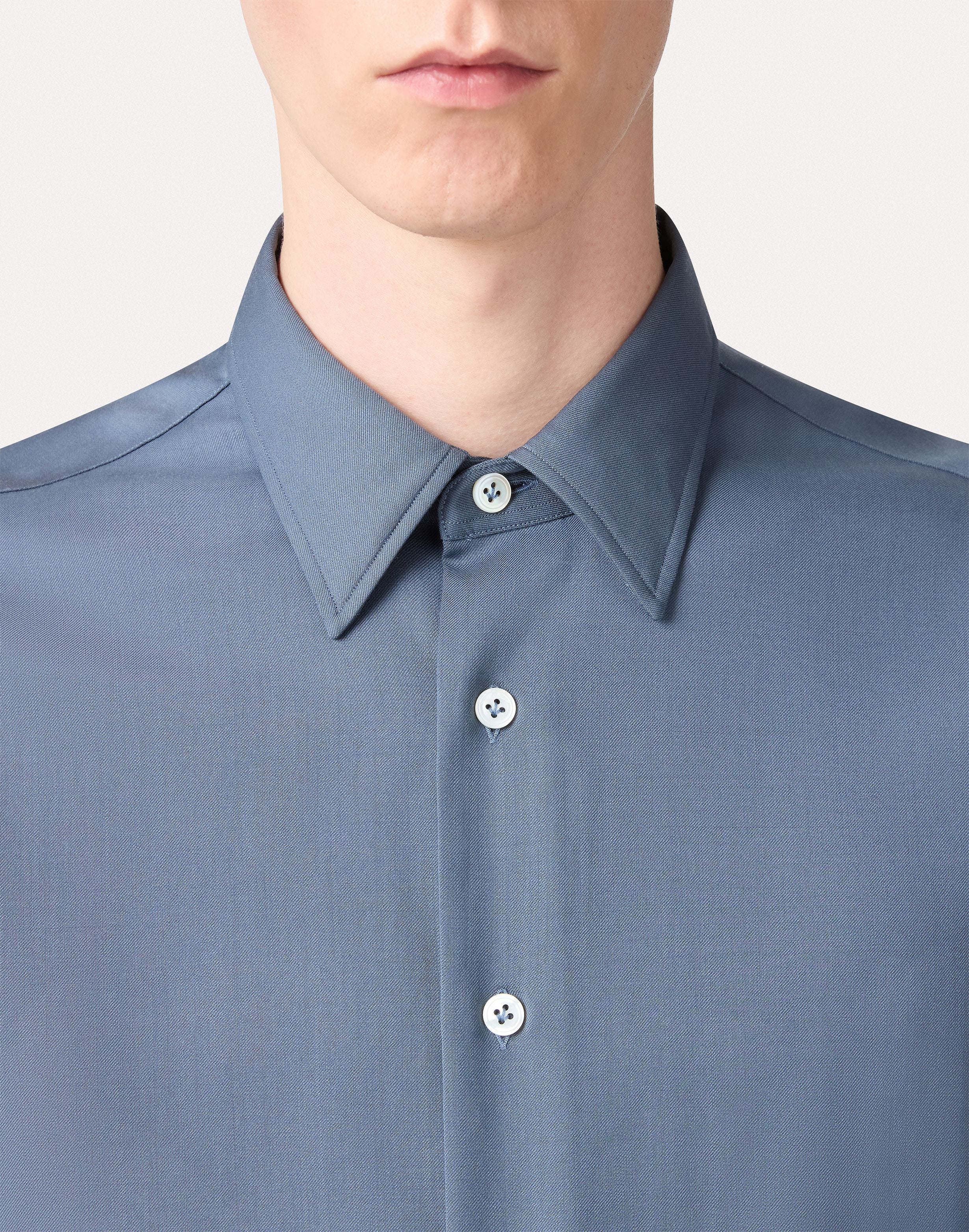 Lightweight twill shirt in aviation blue AIR FORCE BLUE Lardini 3
