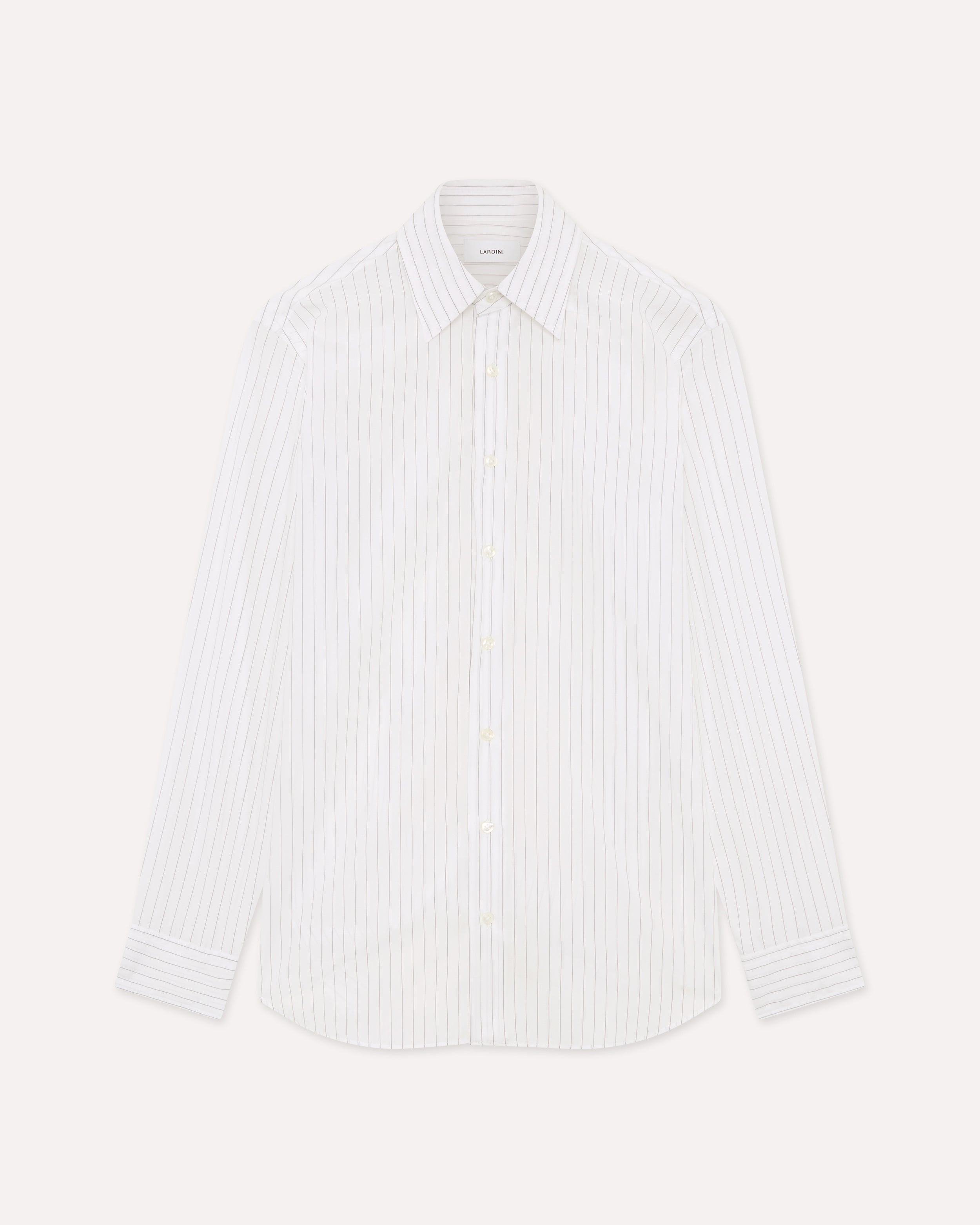 Weißes Hemd aus Baumwollpopeline WHITE/BLACK Lardini 1