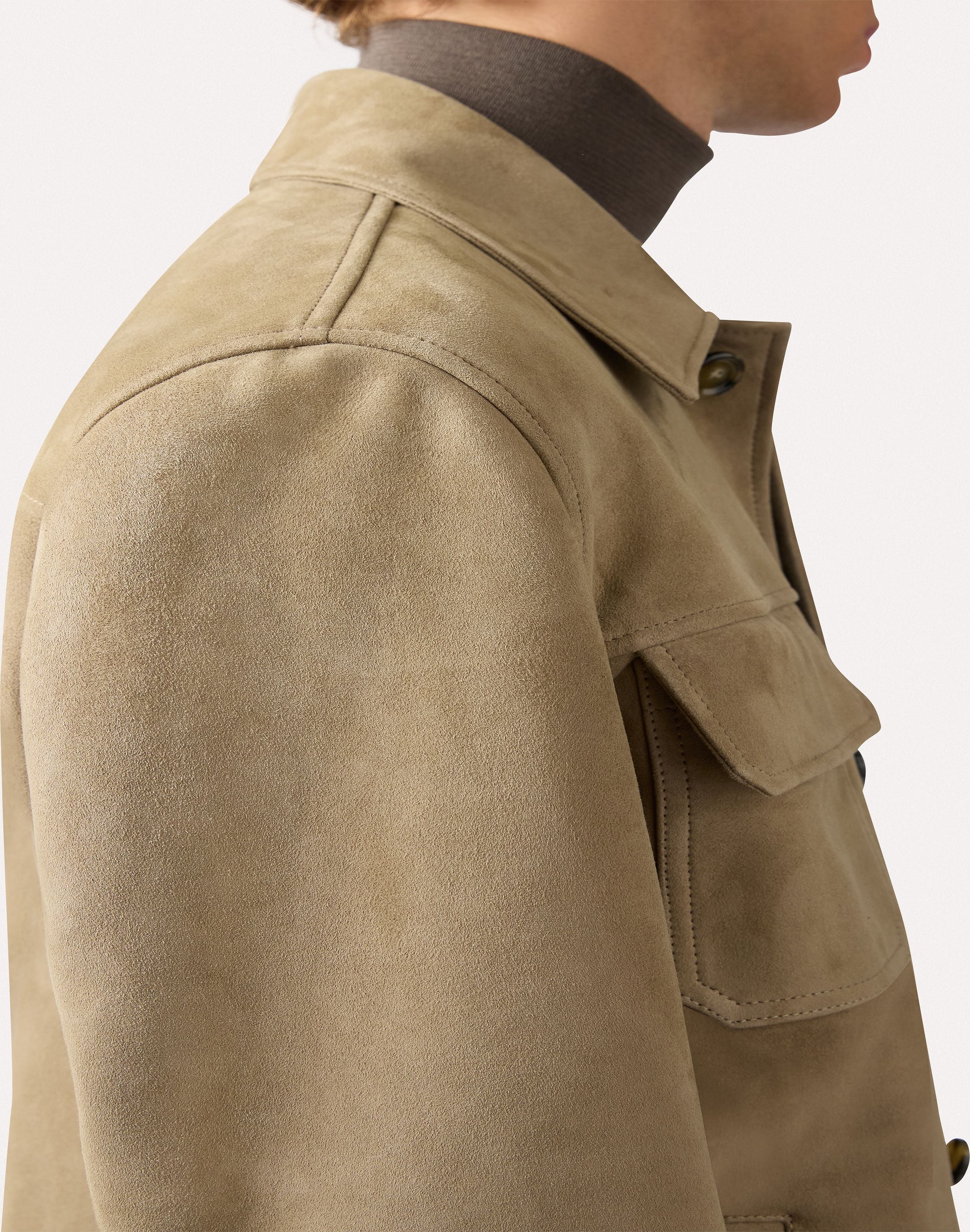 Beige jacket in suede and wool-cashmere blend BEIGE Lardini 3