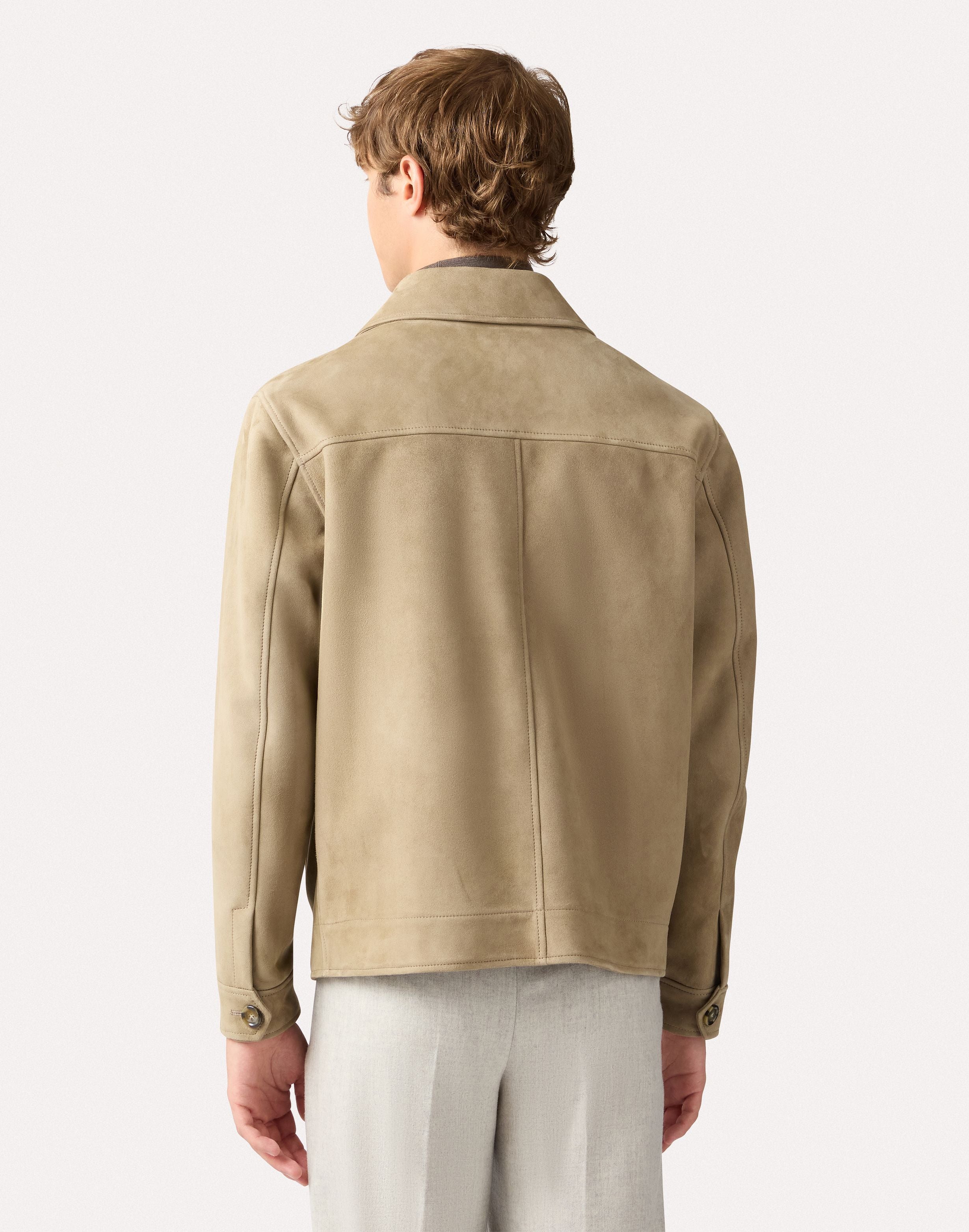 Beige jacket in suede and wool-cashmere blend BEIGE Lardini 5