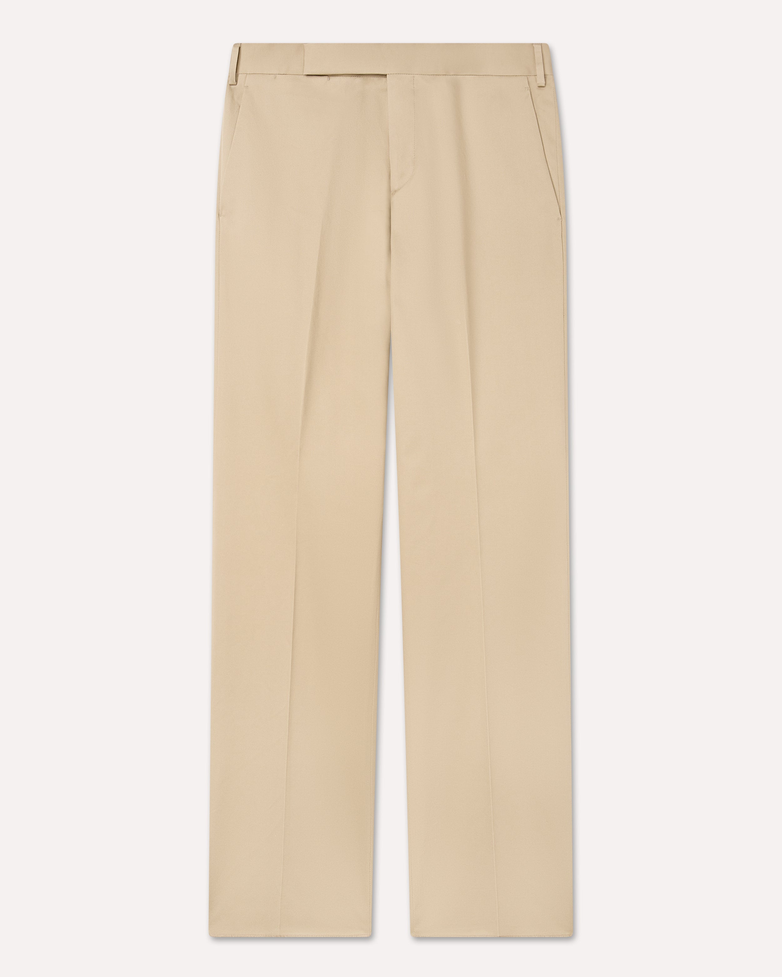 Flat-front trousers in cotton twill BEIGE Lardini