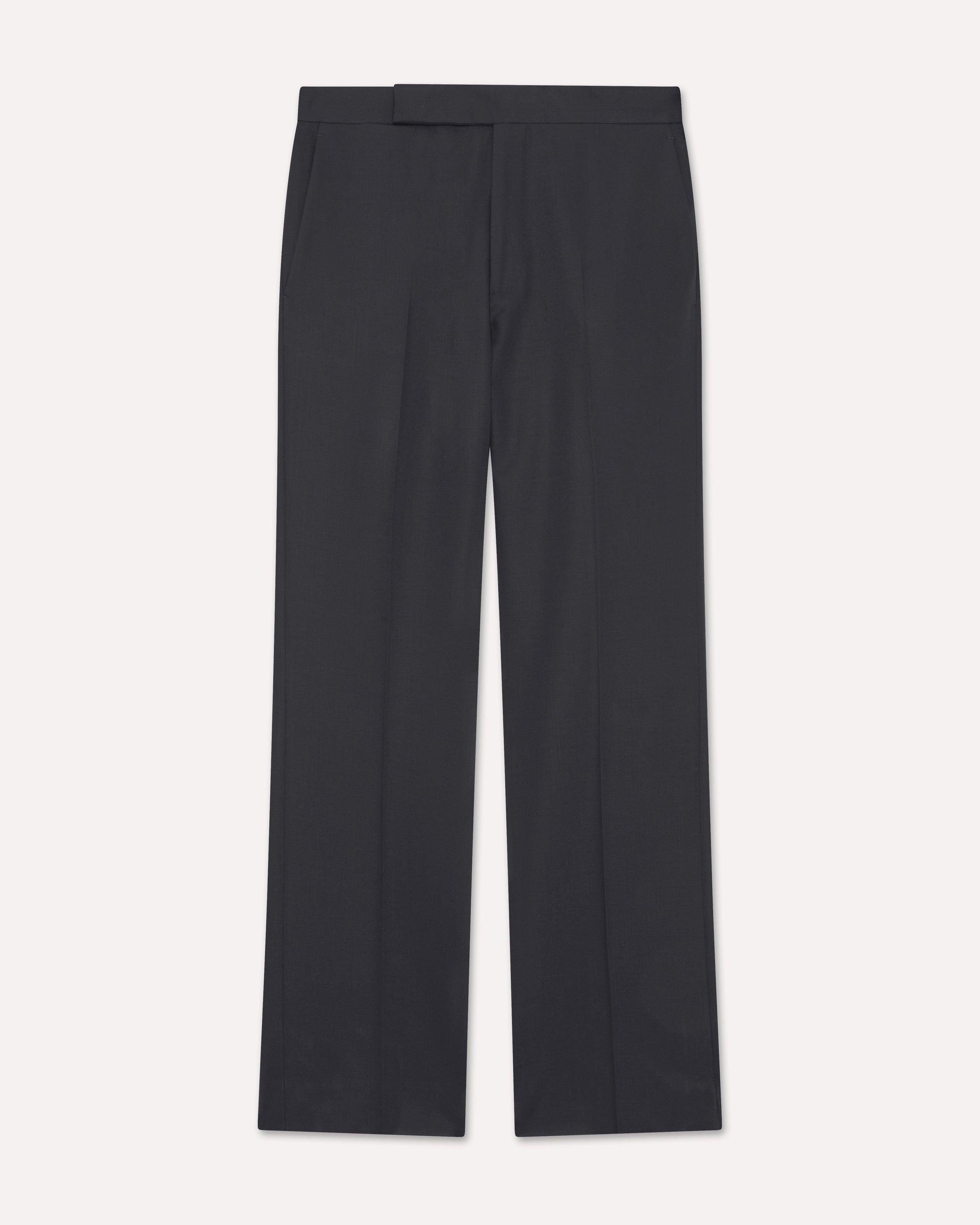 Blue stretch crepe gabardine trousers, white, man | Lardini