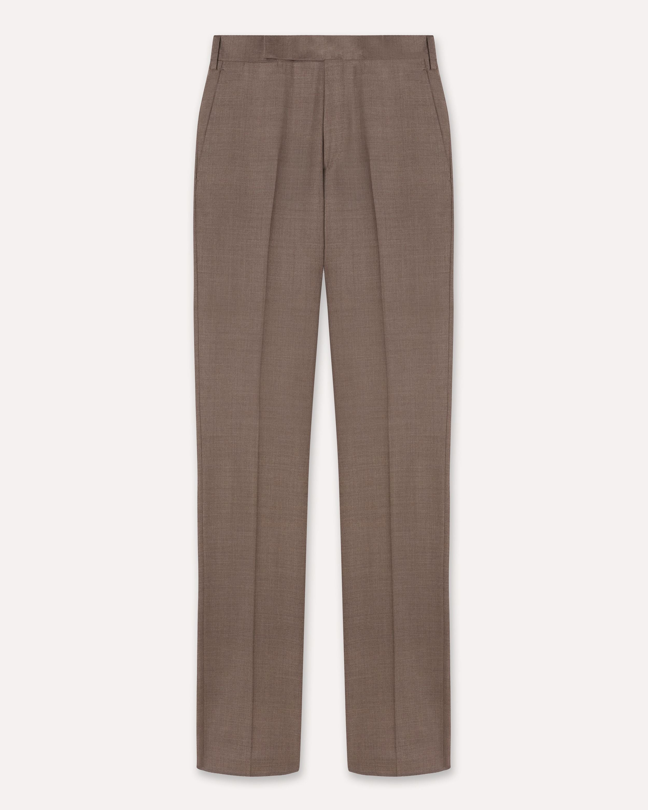 Hazelnut trousers in stretch wool twill HAZELNUT Lardini 1