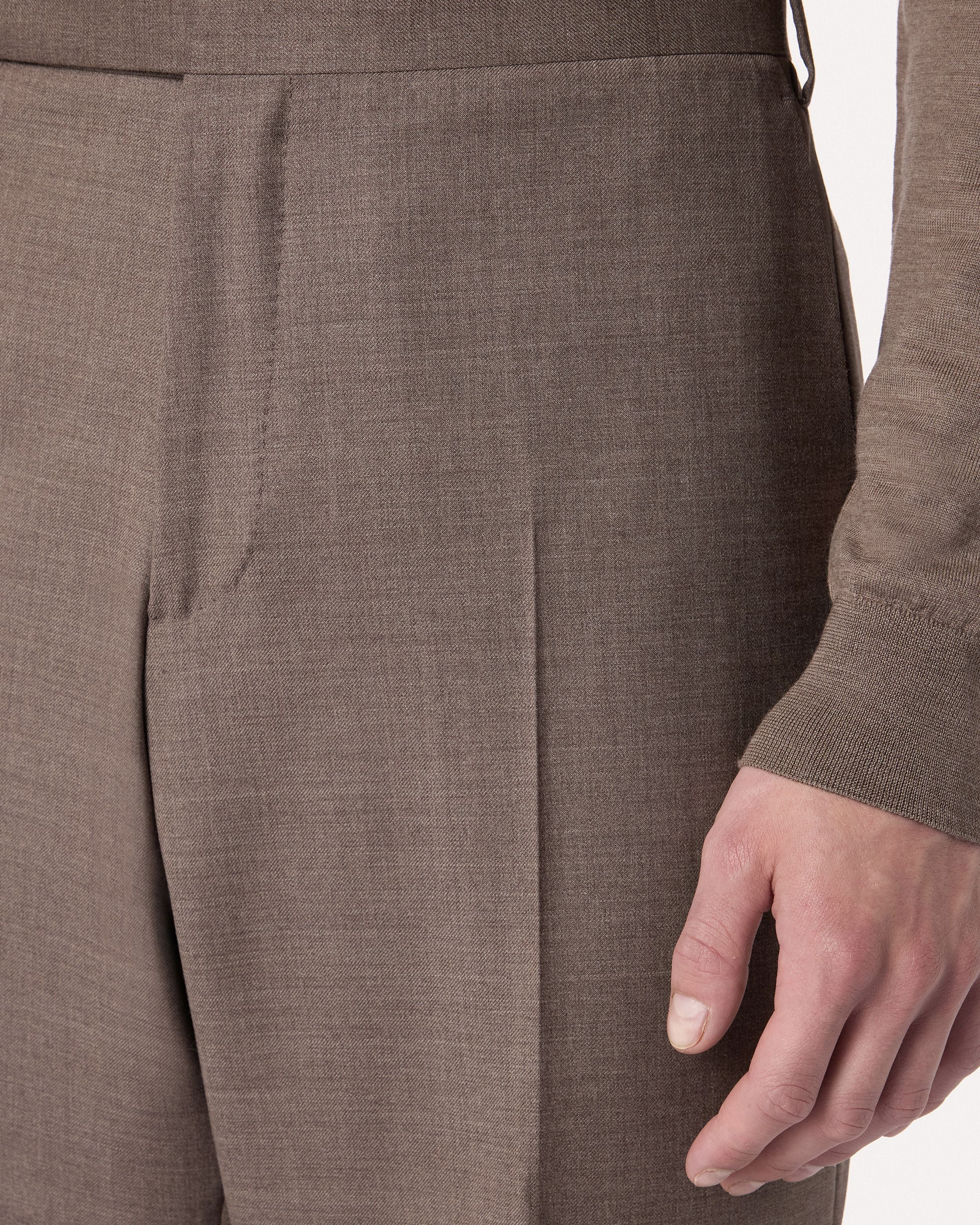 Hazelnut trousers in stretch wool twill HAZELNUT Lardini 3