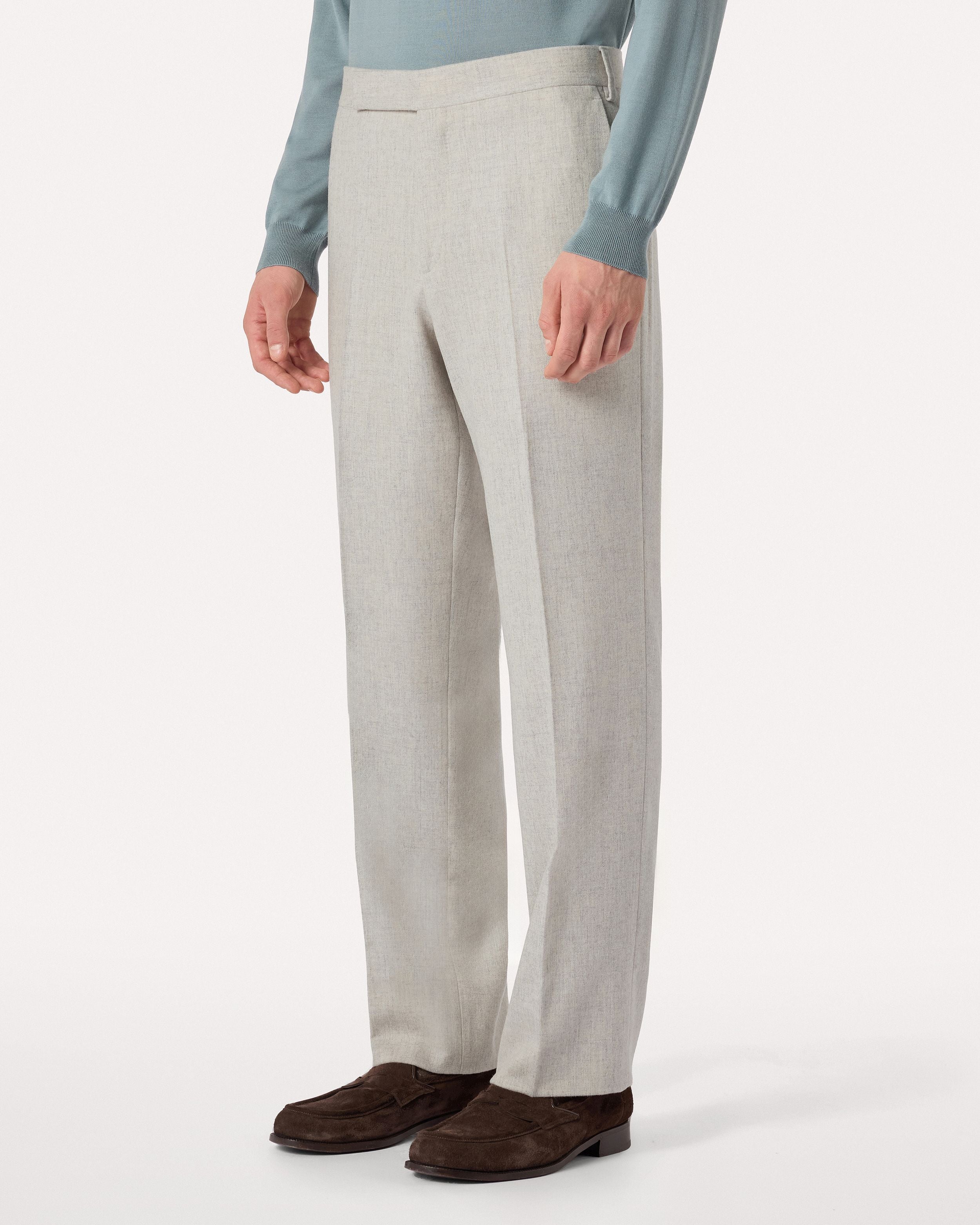Pantalone grigio senza pieghe in flanella leggera GREY Lardini 4