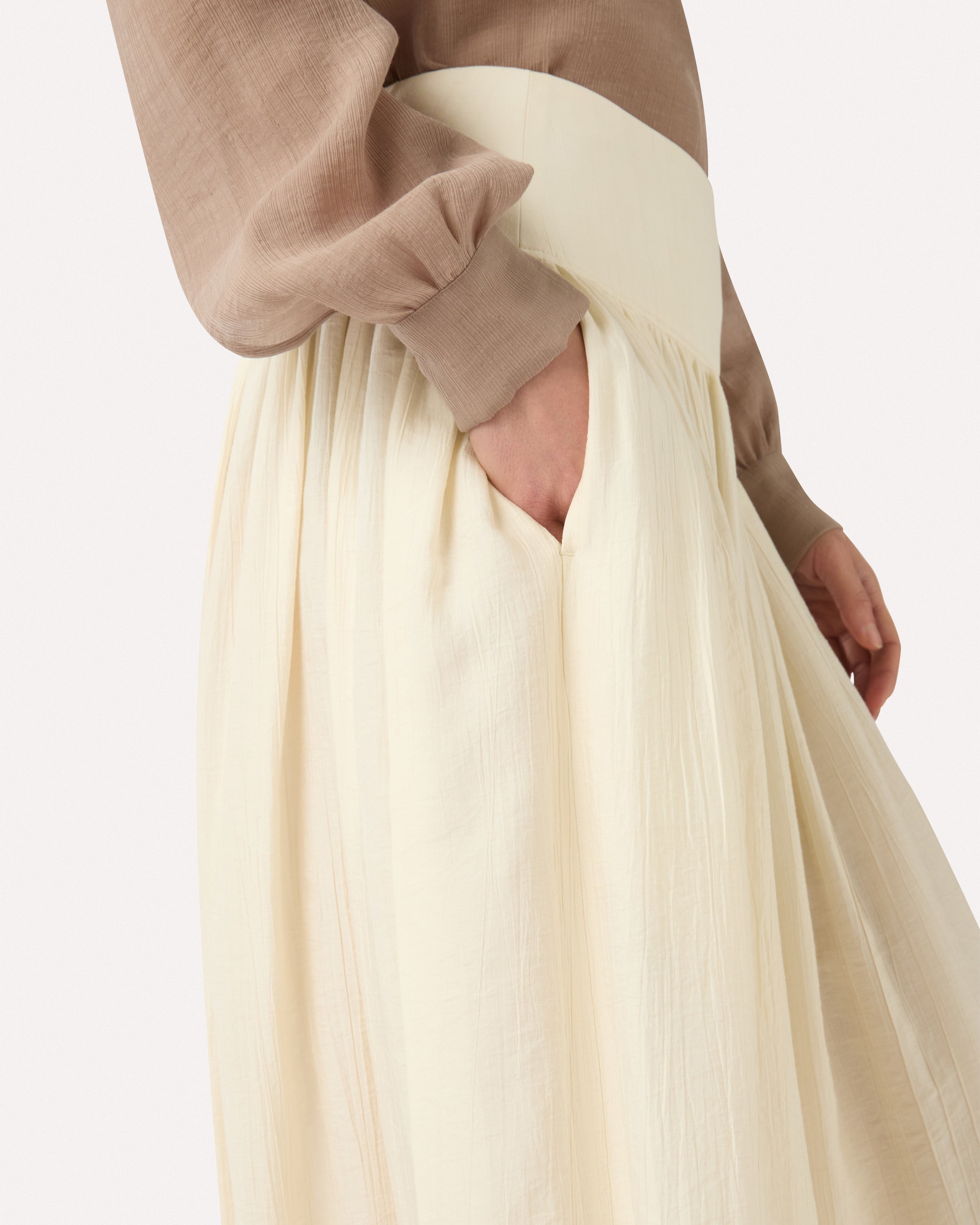 Long cream viscose skirt CREAM Lardini 3