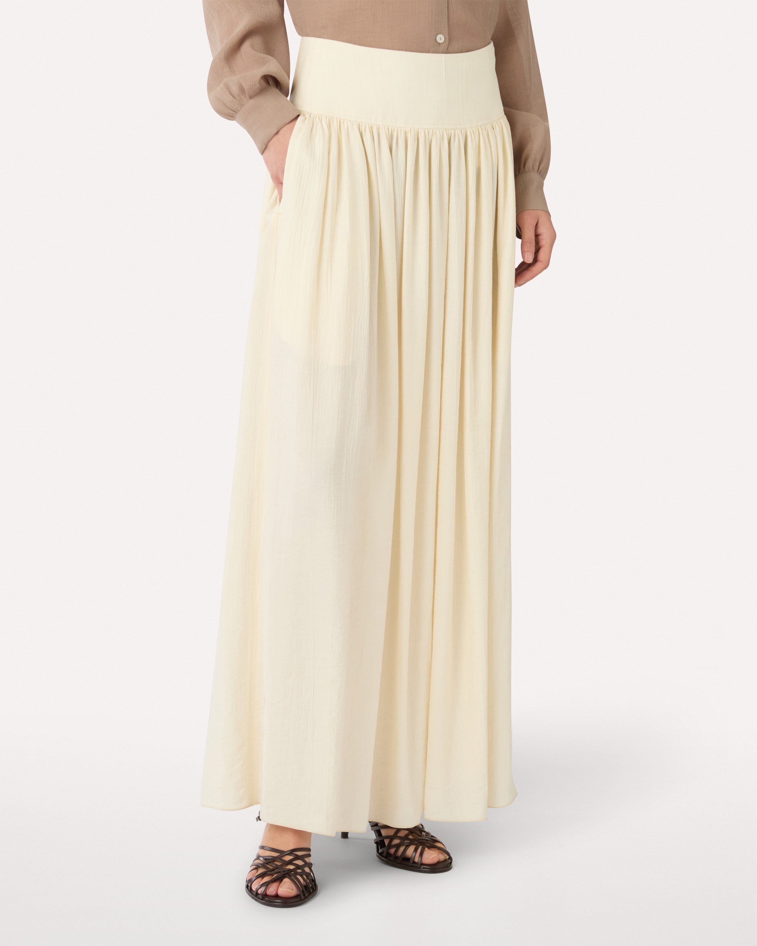 Long cream viscose skirt CREAM Lardini 4