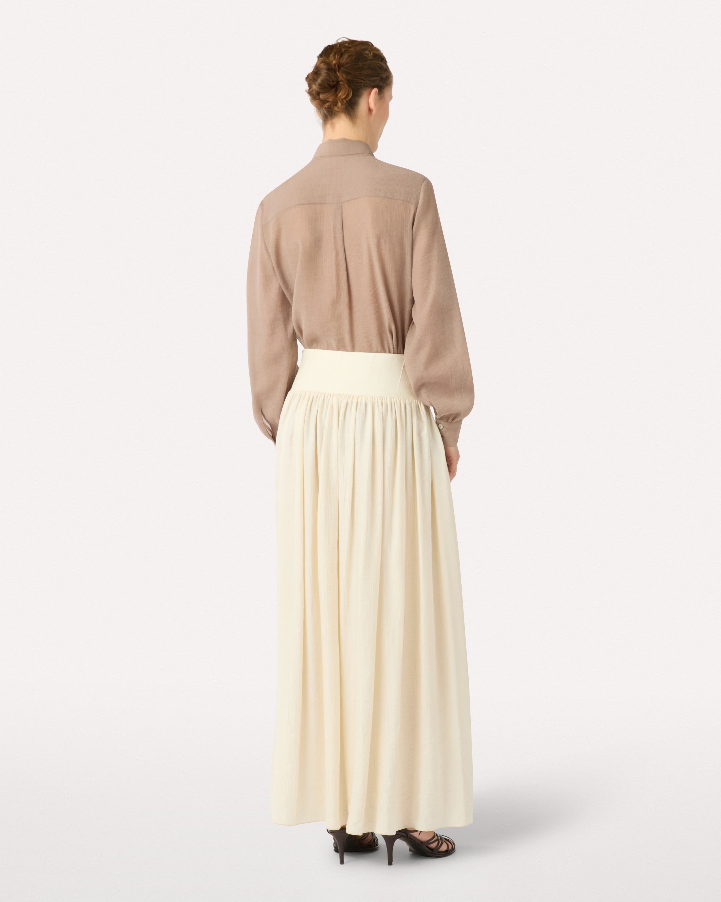 Long cream viscose skirt CREAM Lardini 5
