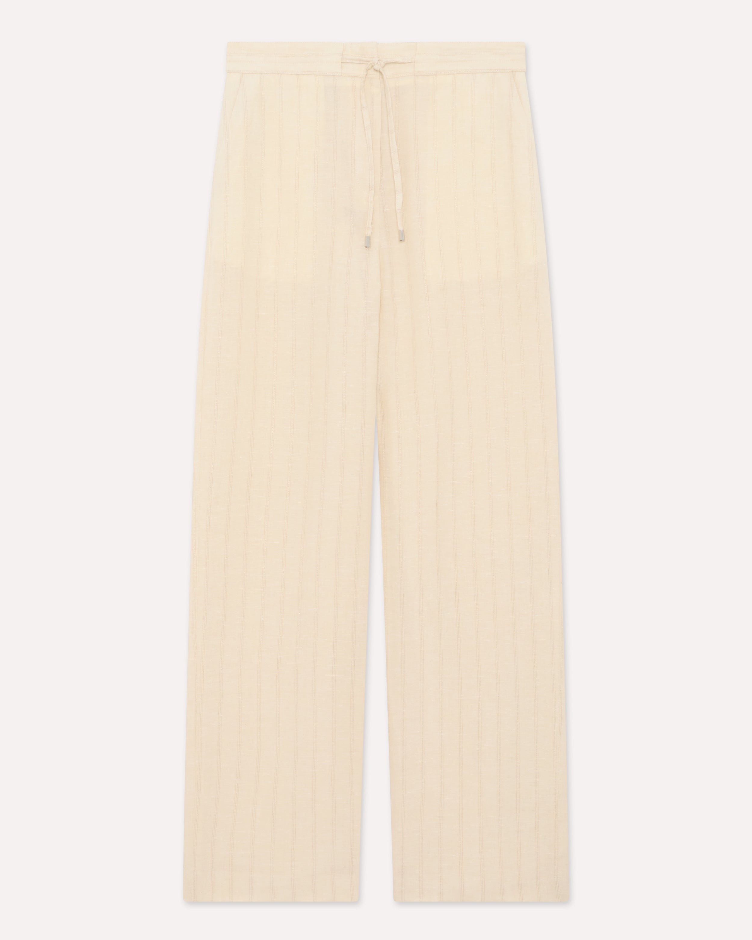 Pantalon fluide en lin avec lurex CREAM Lardini 1