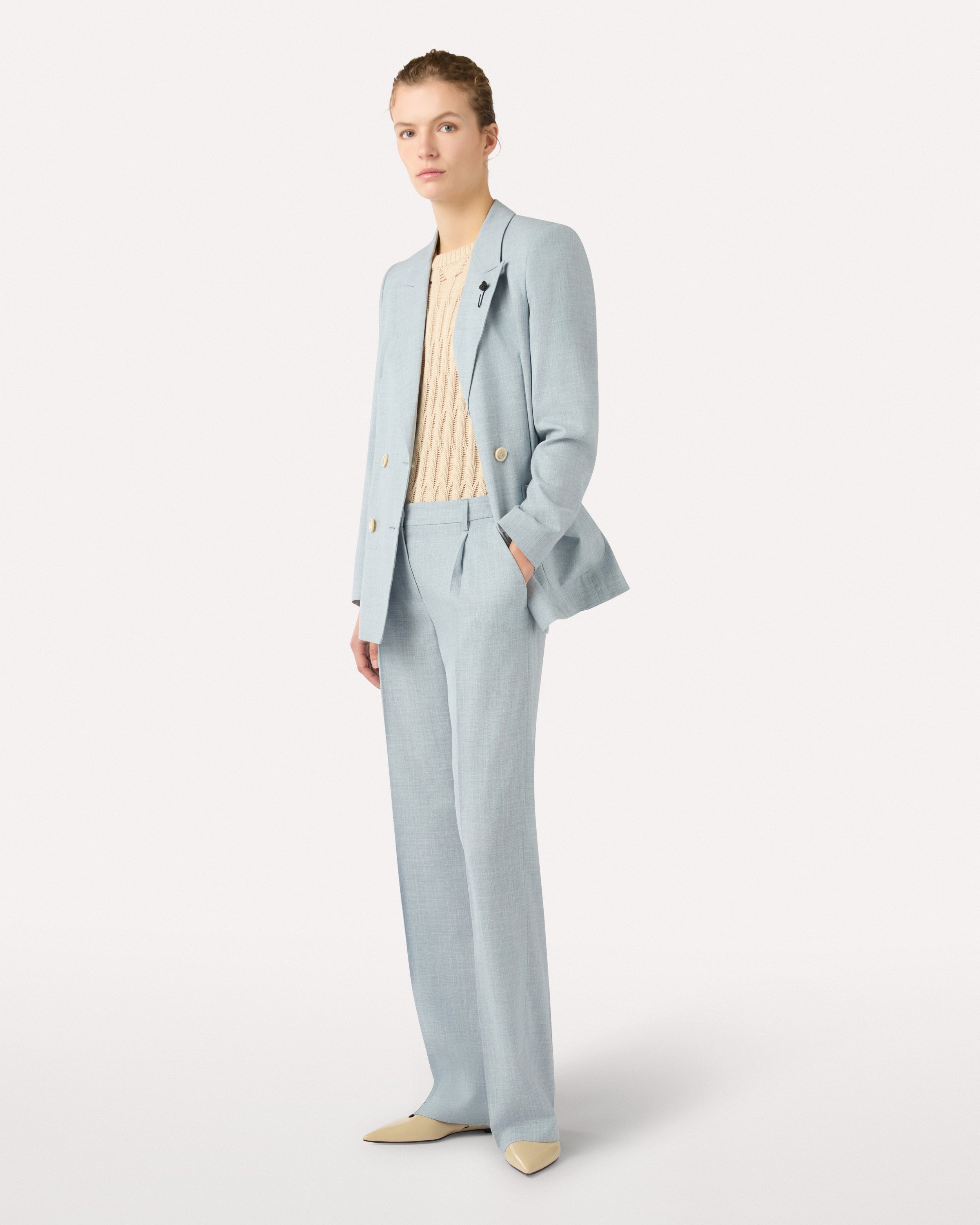 Light blue twill trousers LIGHT BLUE Lardini 2