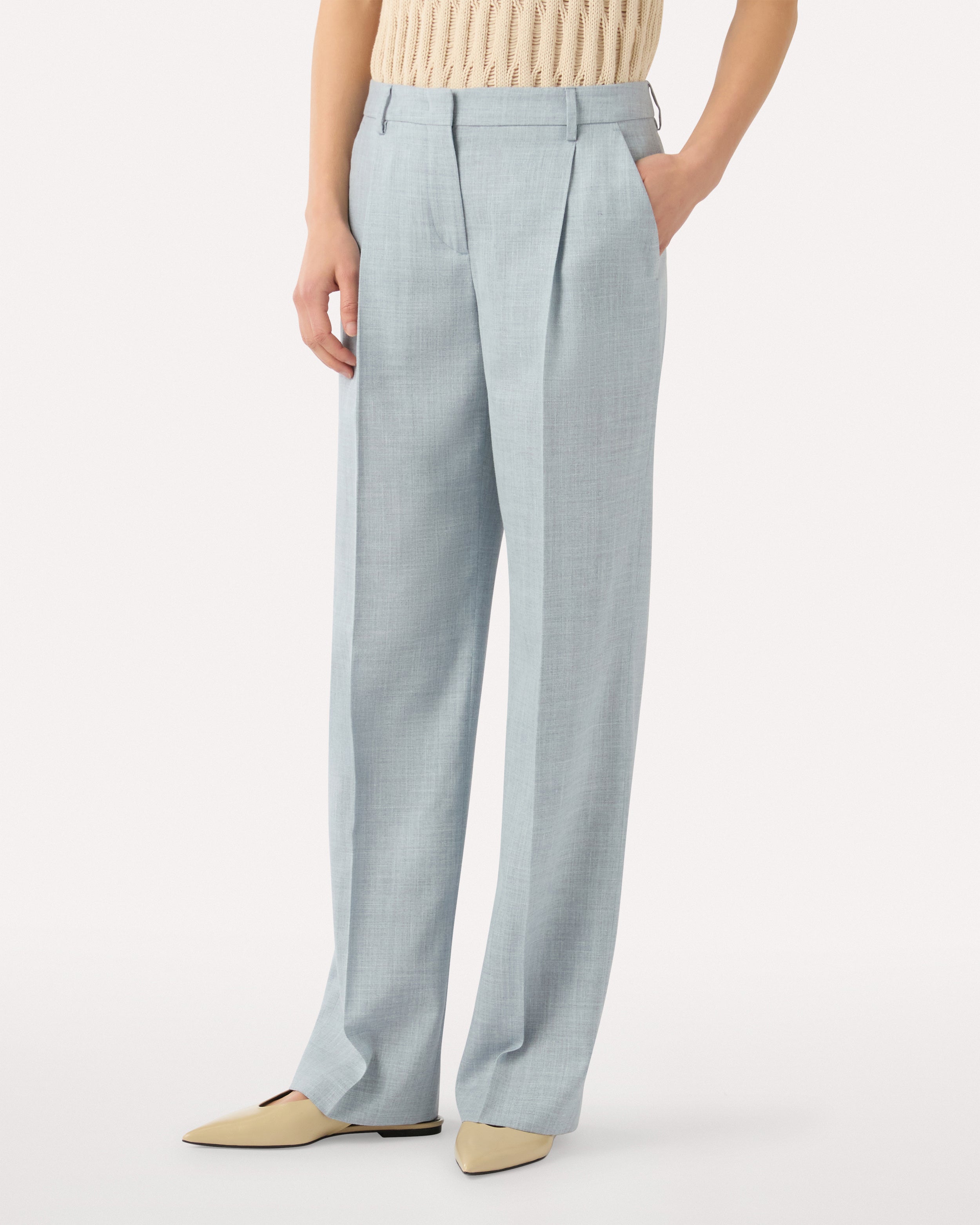 Light blue twill trousers LIGHT BLUE Lardini 4