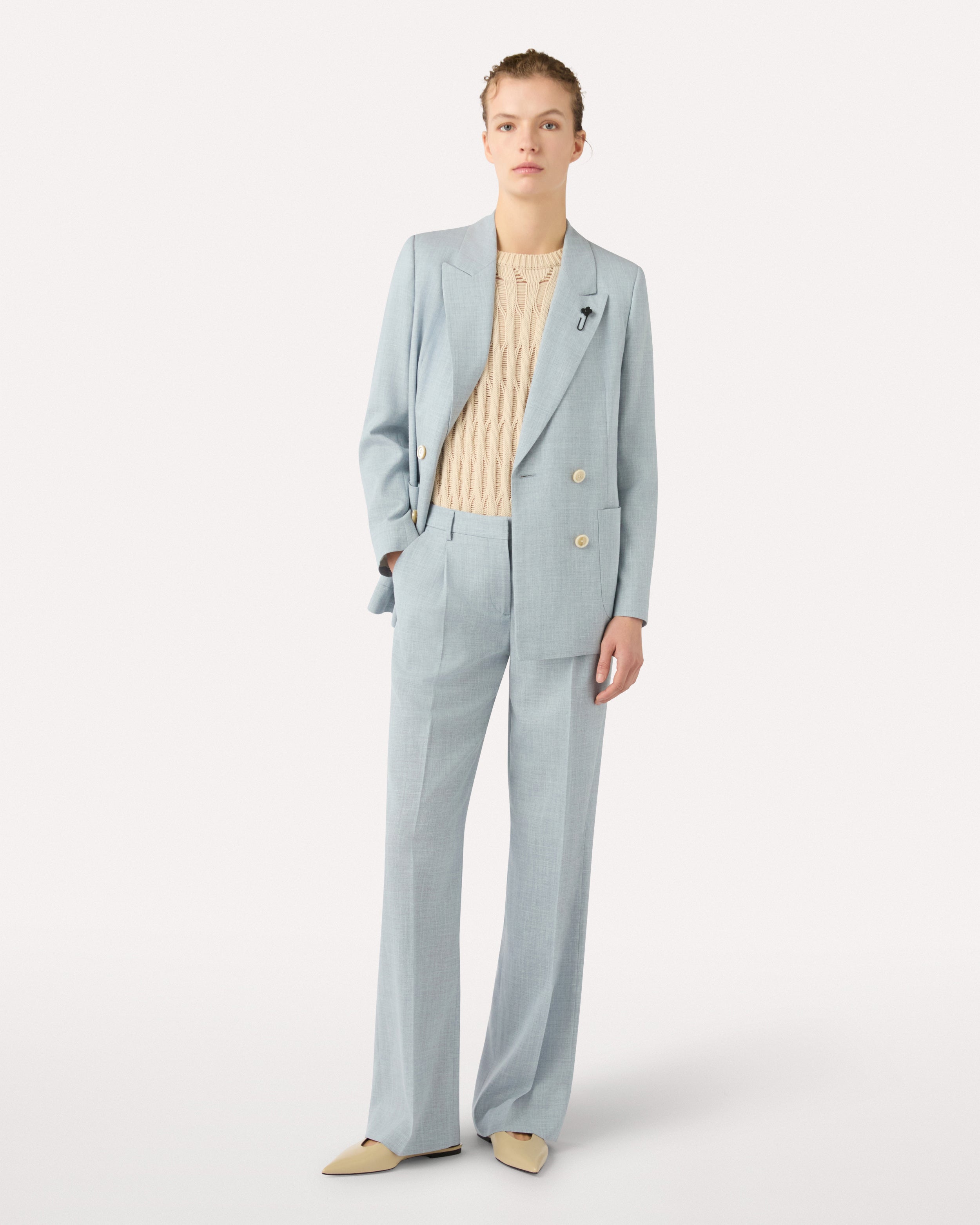 Cream cotton fine-gauge crewneck vest CREAM Lardini 2