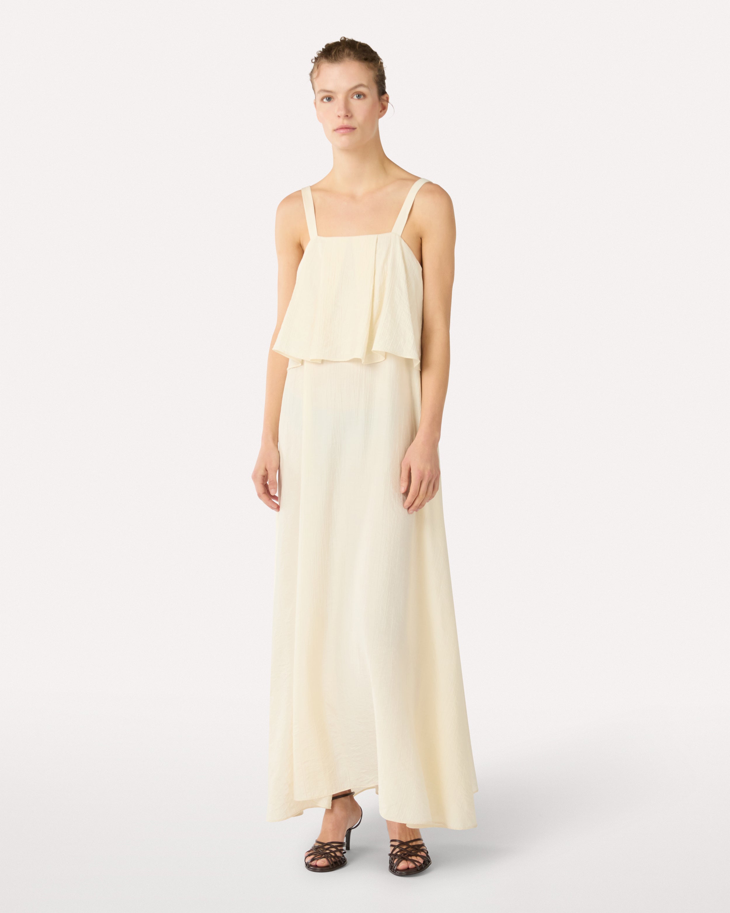 Robe longue en viscose couleur crème CREAM Lardini 2