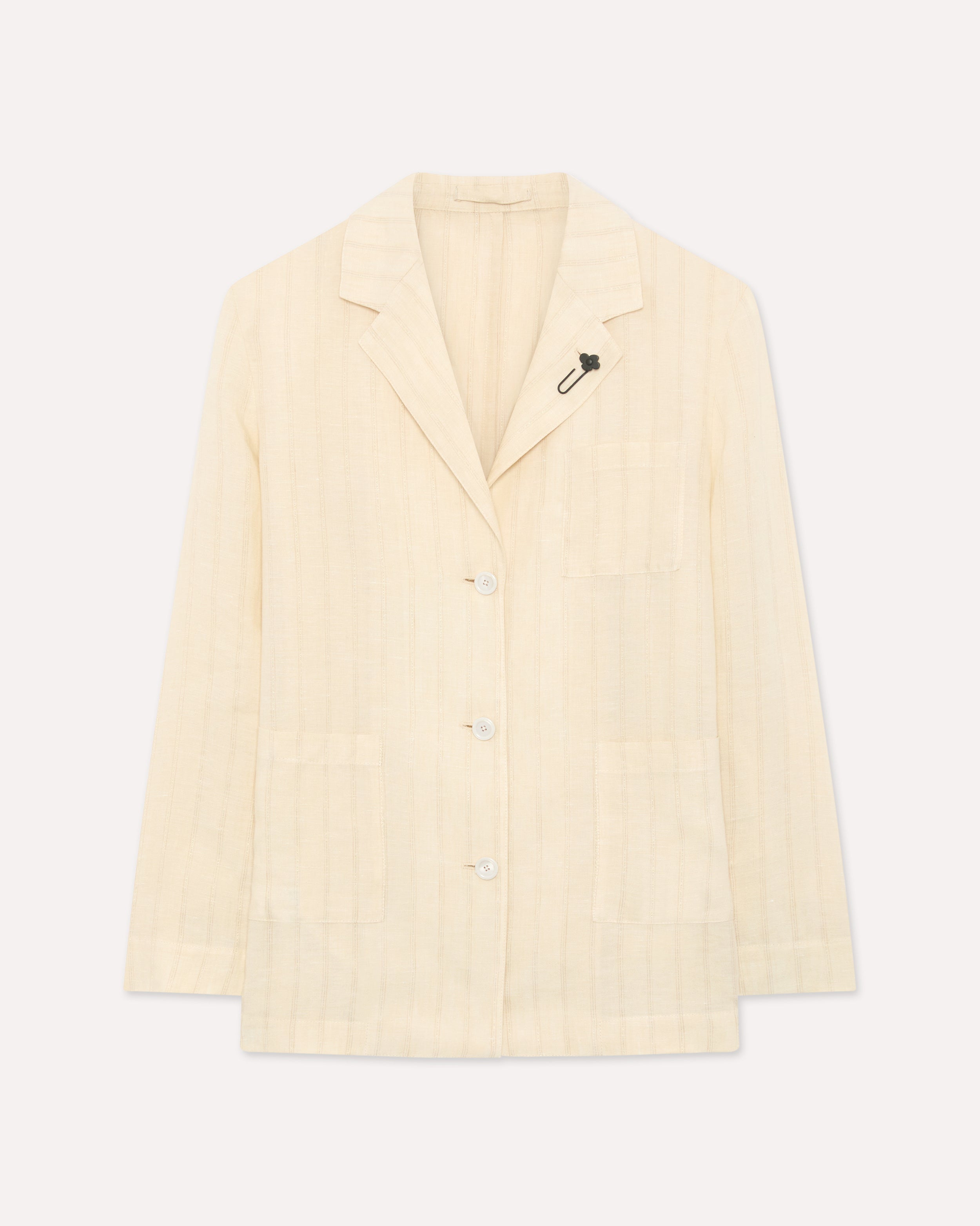 Blazer déstructuré en lin avec lurex CREAM Lardini 1