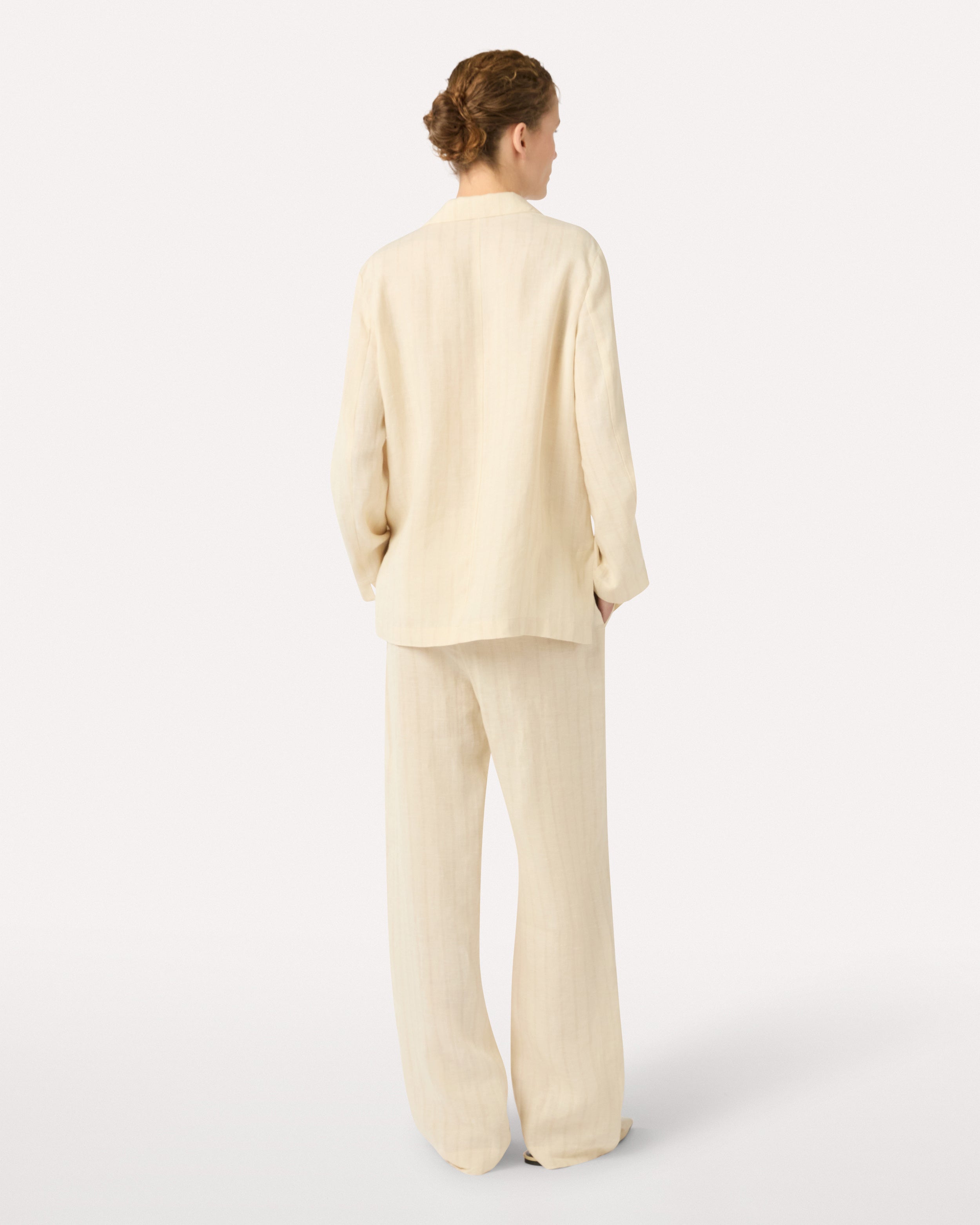 Blazer decostruito in lino con lurex CREAM Lardini 5