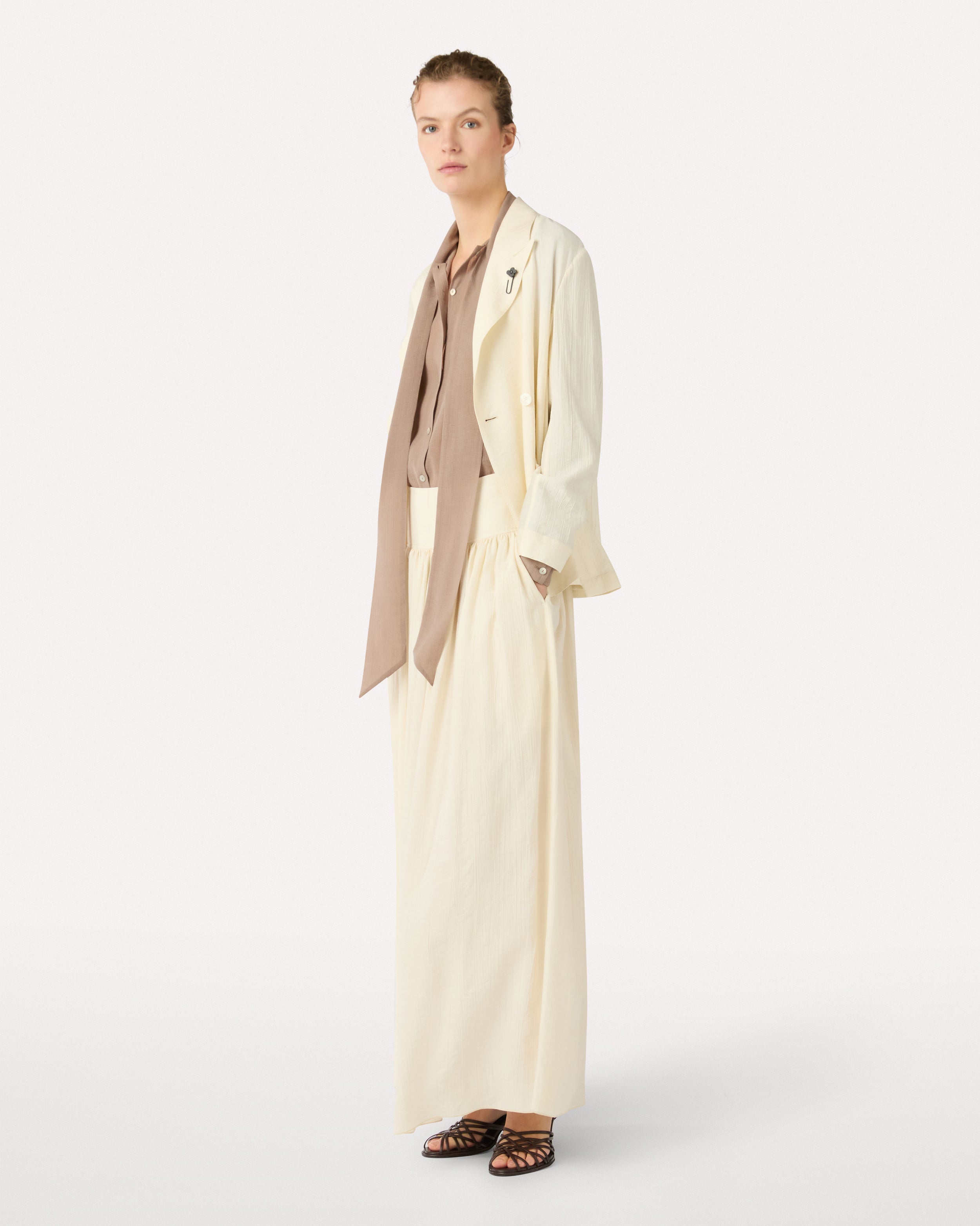 Beige blouse with neck bow BEIGE Lardini 2