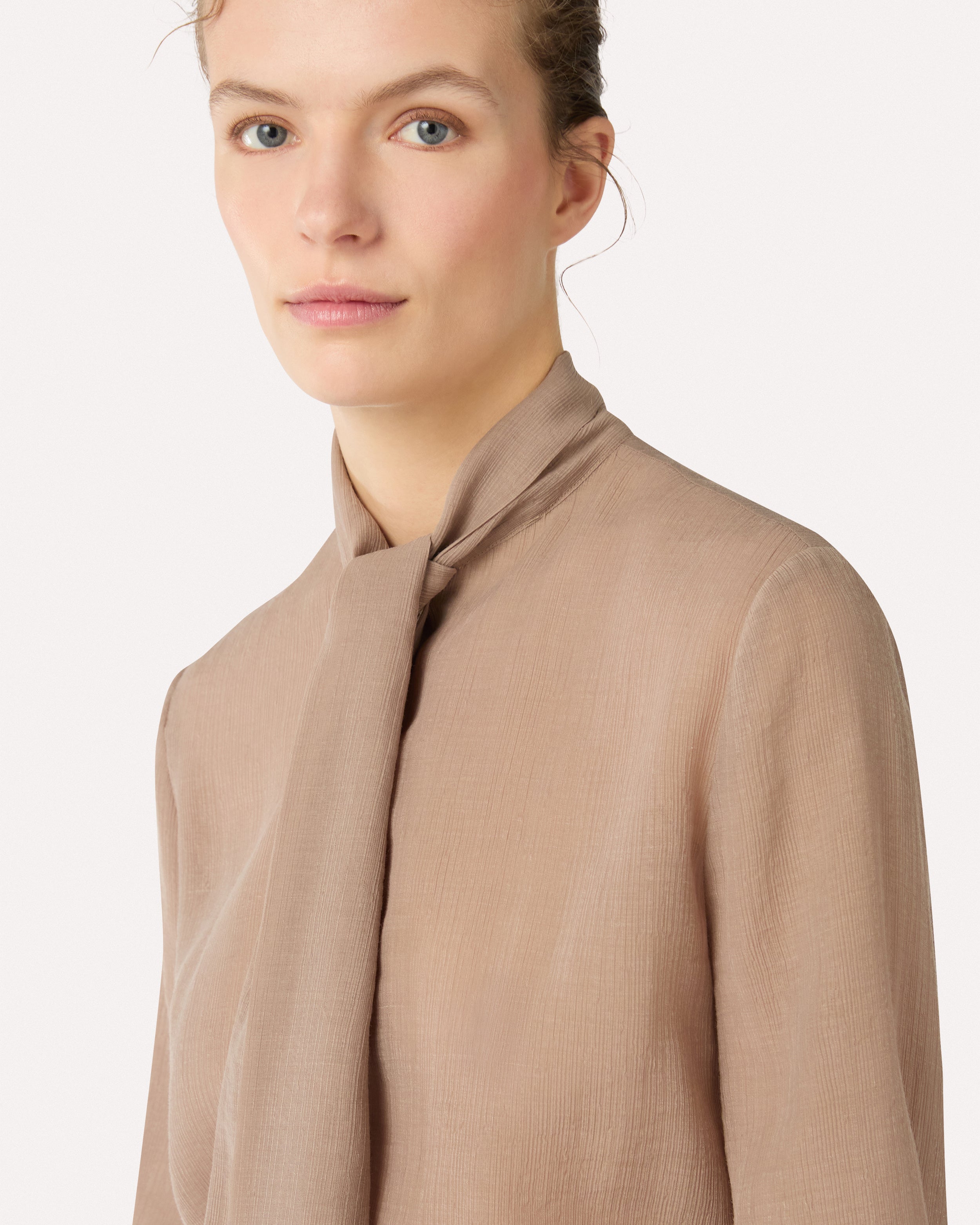 Beige blouse with neck bow BEIGE Lardini 3