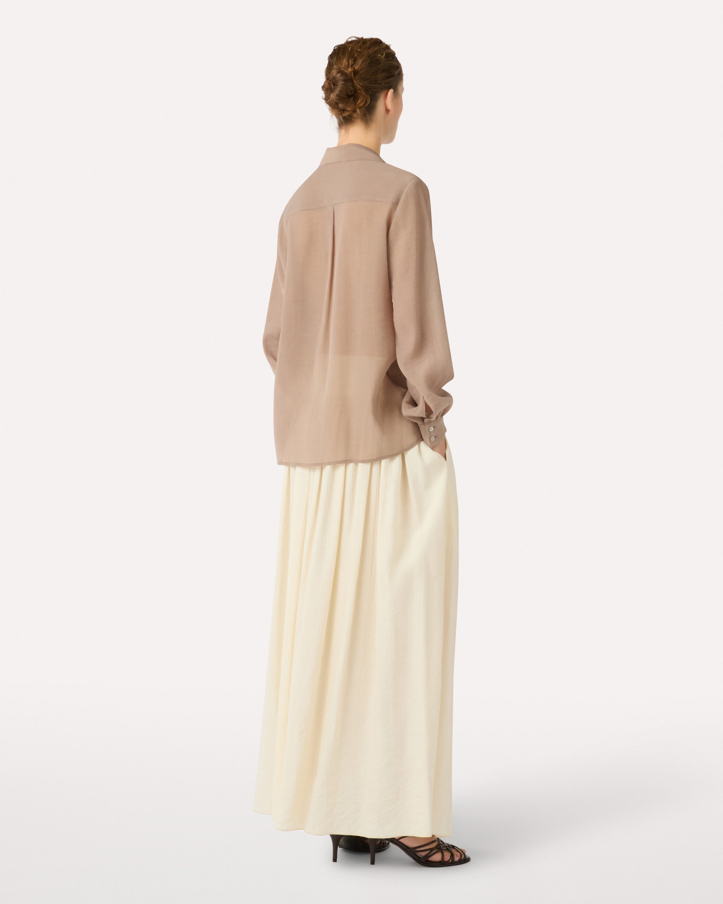 Beige blouse with neck bow BEIGE Lardini 5